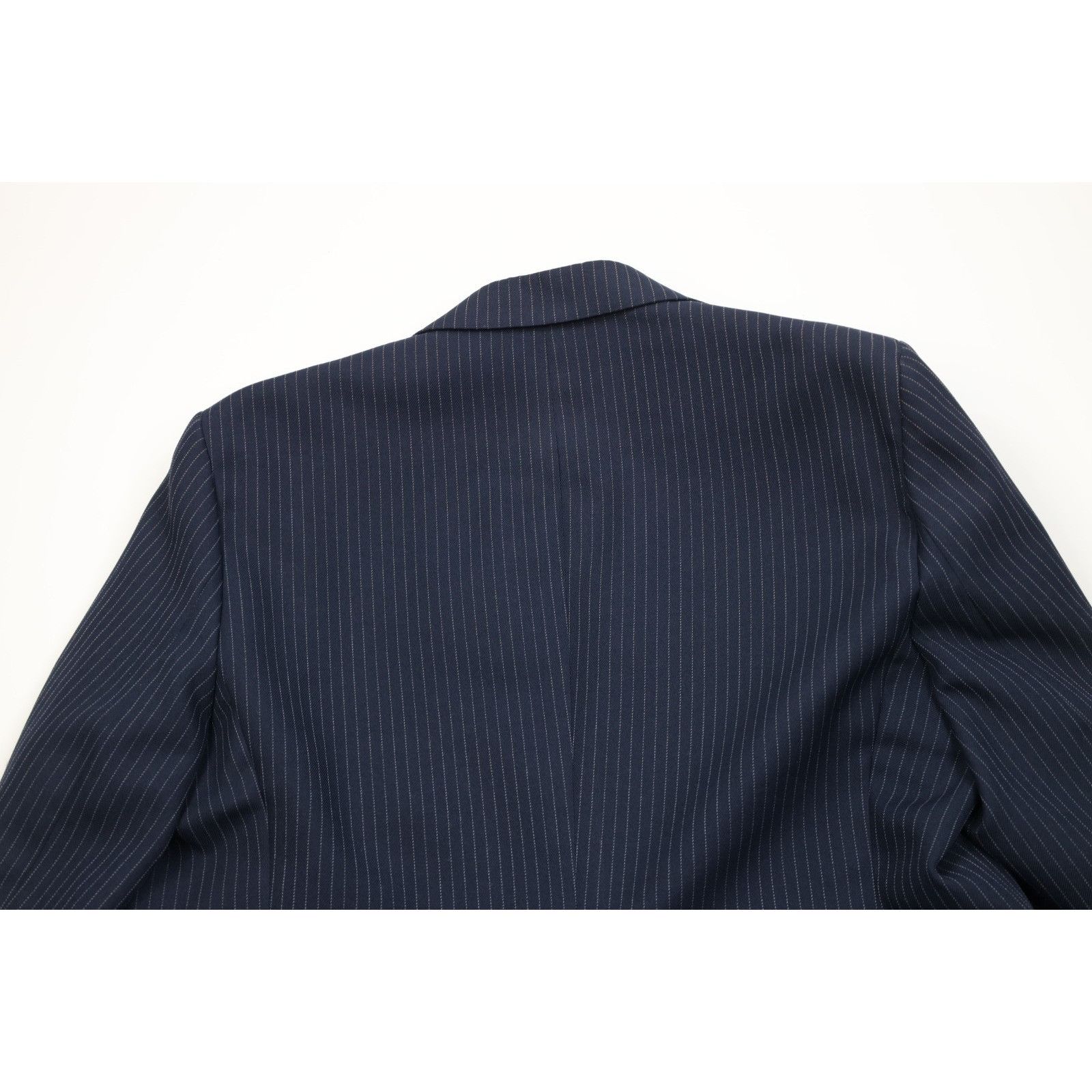 Vintage Vintage 70s 2 Piece Wool Blend Suit Wedding Blue Striped Size 46R - 10 Thumbnail
