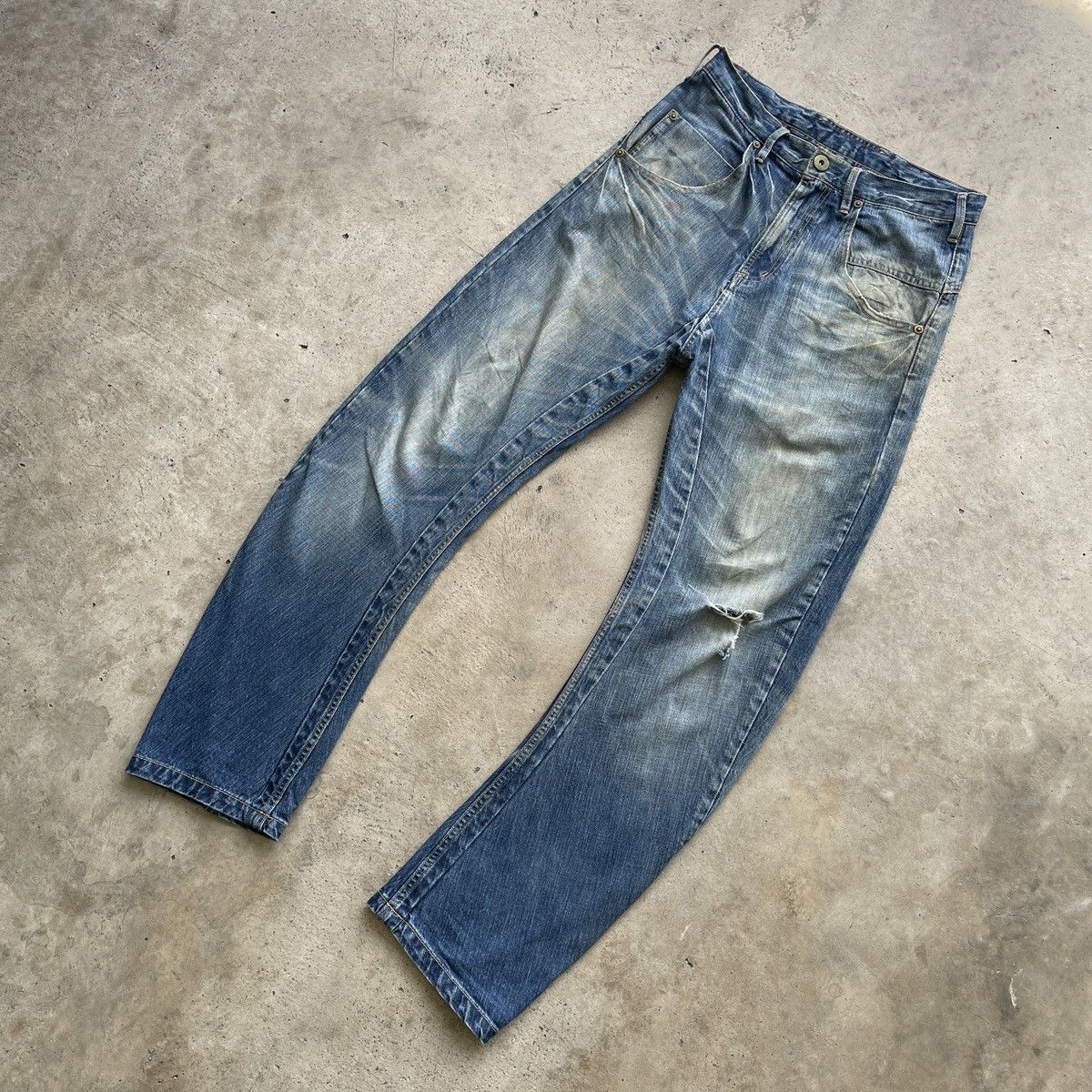 Japanese Brand Vintage Beams Heart Faded Jeans Distressed Denim Pants W30 Size US 30 / EU 46 - 3 Thumbnail