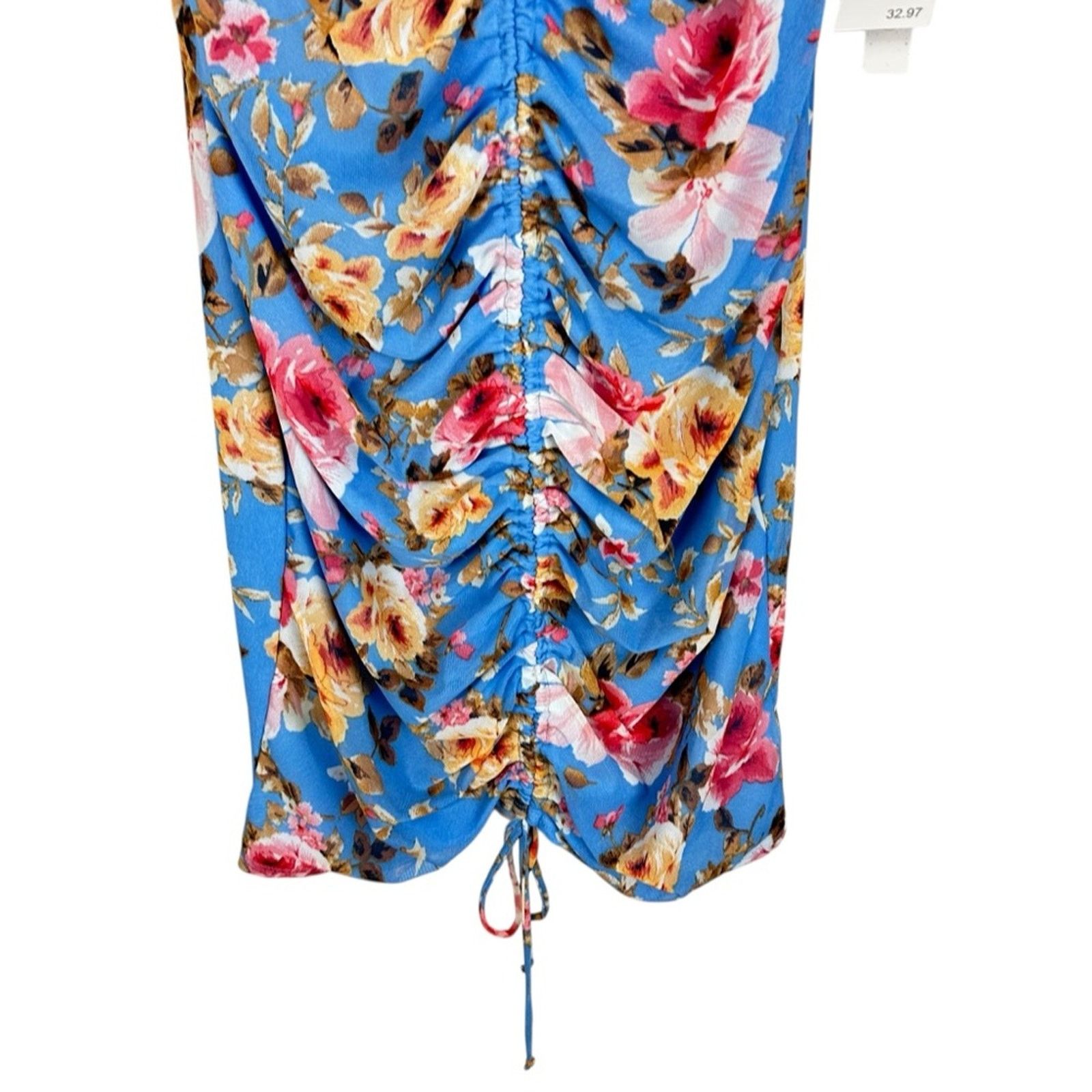 Nordstrom NWT Abound Blue Rose Floral Ruched Bodycon Dress Size Large Size L / US 10 / IT 46 - 3 Thumbnail