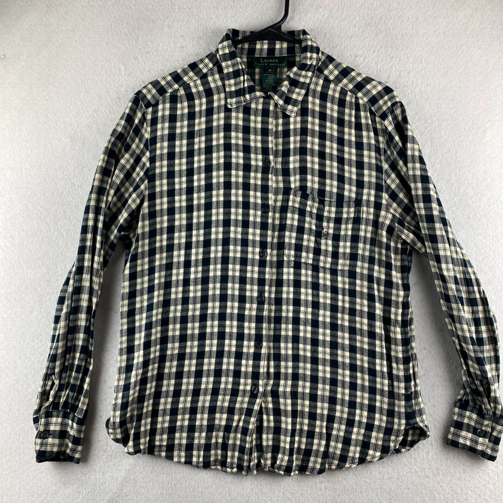 Ralph Lauren Lauren Ralph Lauren Button-Up Shirt 10 Multicolor Plaid Long Sleeve RL Womens Size L / US 10 / IT 46 - 2 Thumbnail