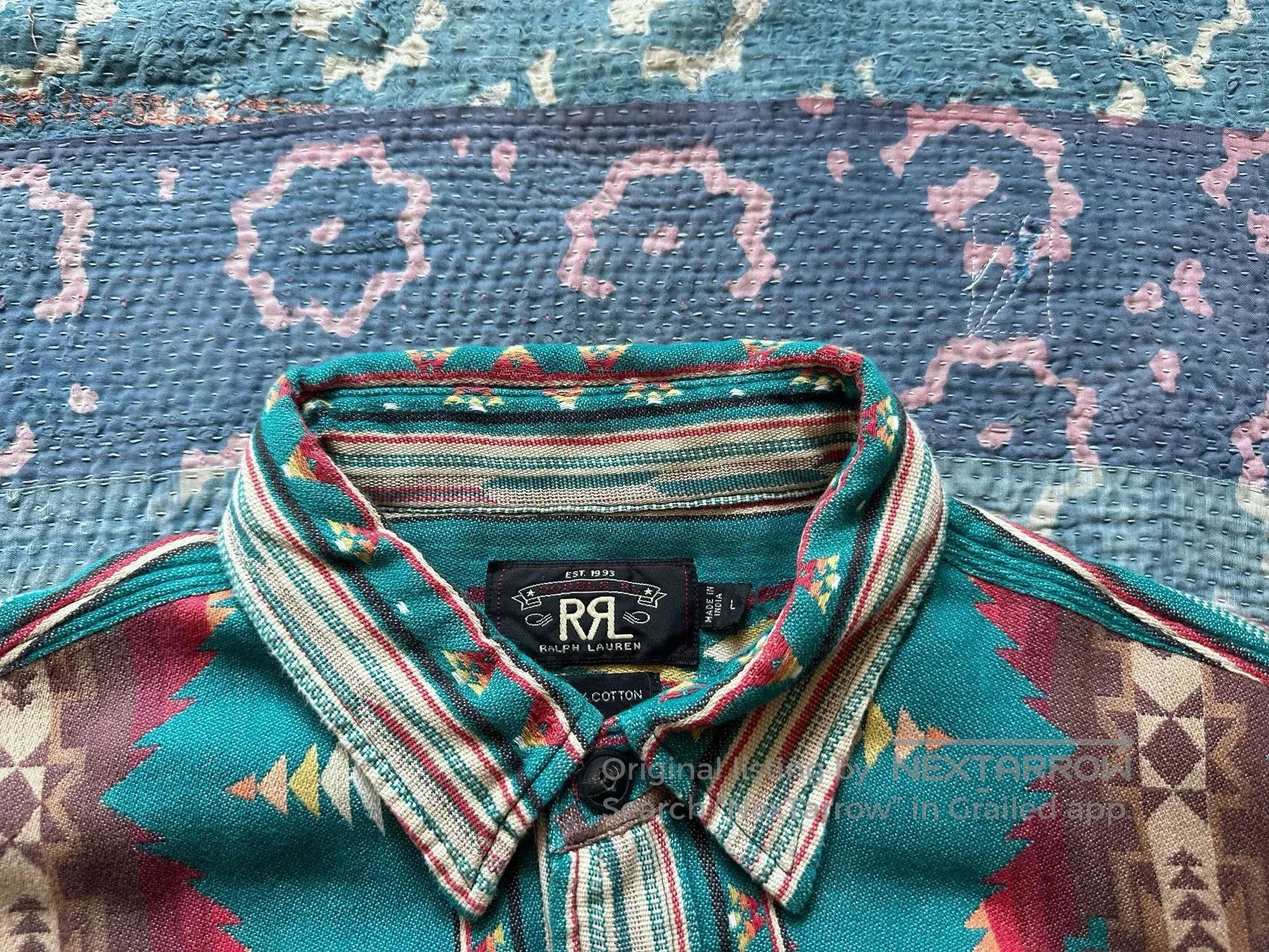 RRL Ralph Lauren southwestern patterned long sleeve shirt. Size US L / EU 52-54 / 3 - 3 Thumbnail