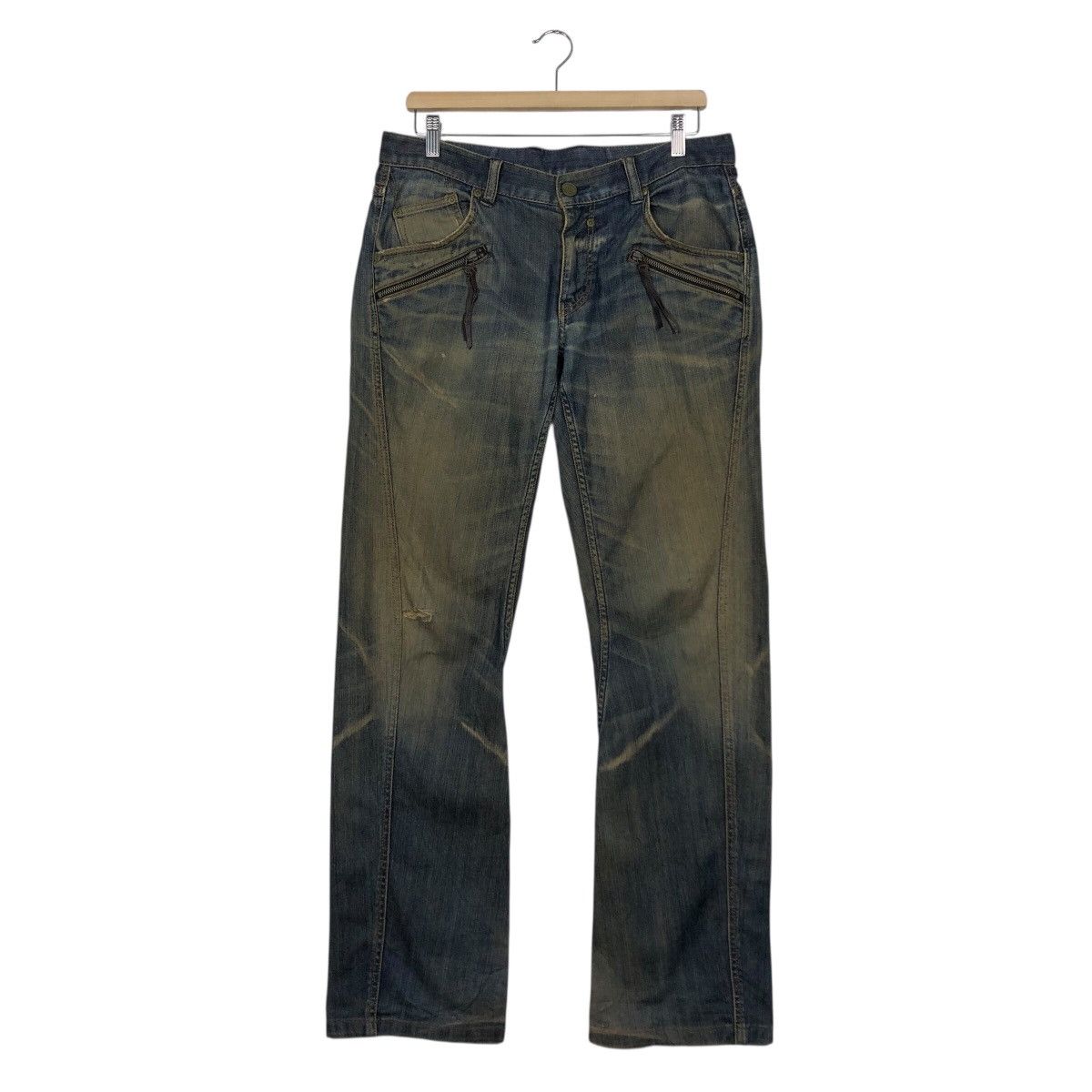 Japanese Brand Monsieur Nicole Vintage Distressed Denim Rare Fade Size 34" / US 12 / IT 48 - 2 Thumbnail