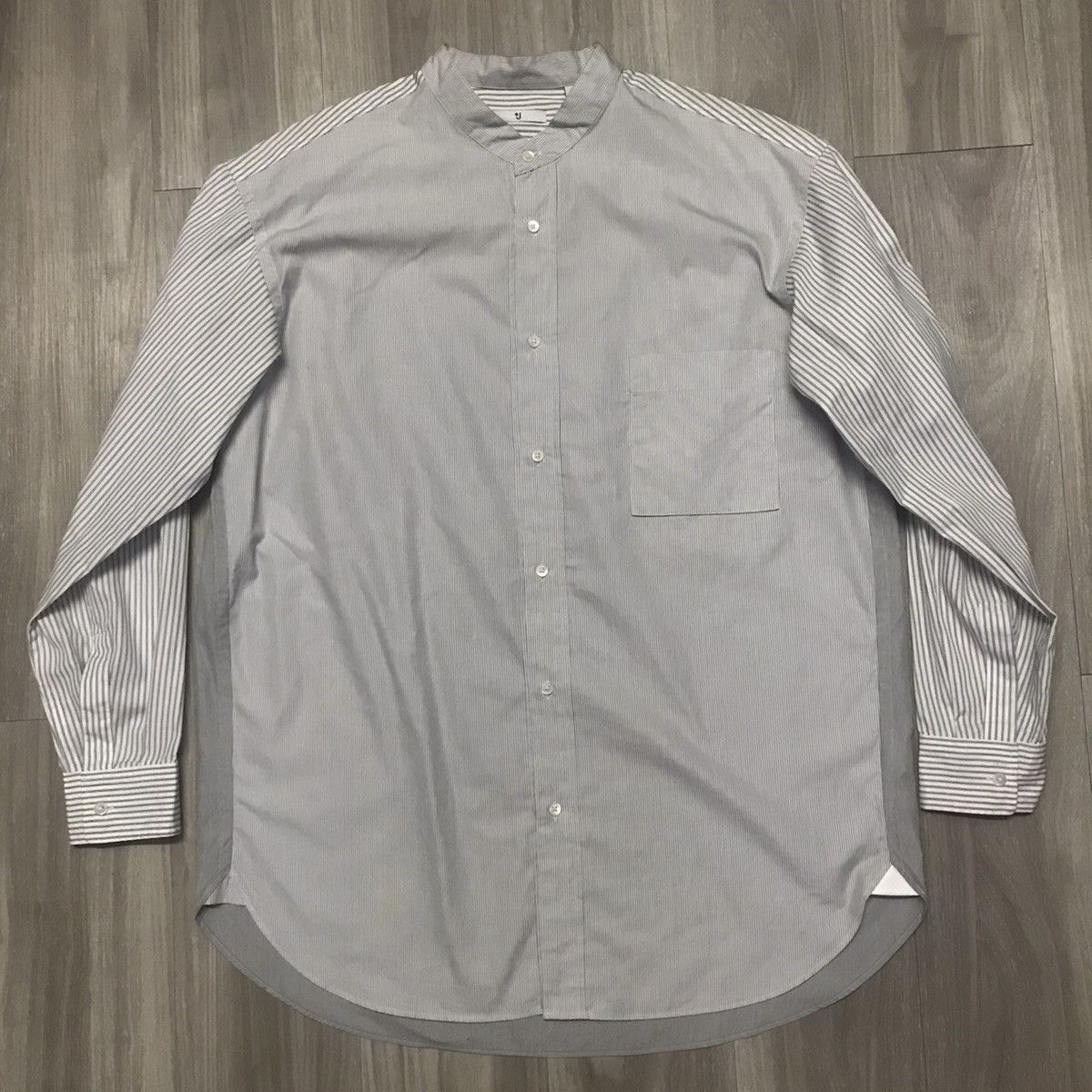 Jil Sander × Uniqlo JILL SANDER X UNIQLO - Mandarin Collar Two Tones Wide Shirts Size US L / EU 52-54 / 3 - 12 Thumbnail