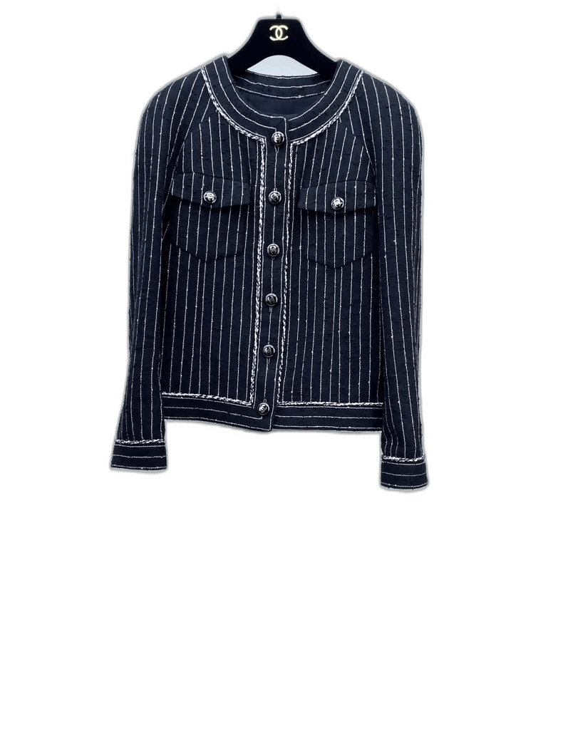 Chanel Striped Jacket with Pockets
