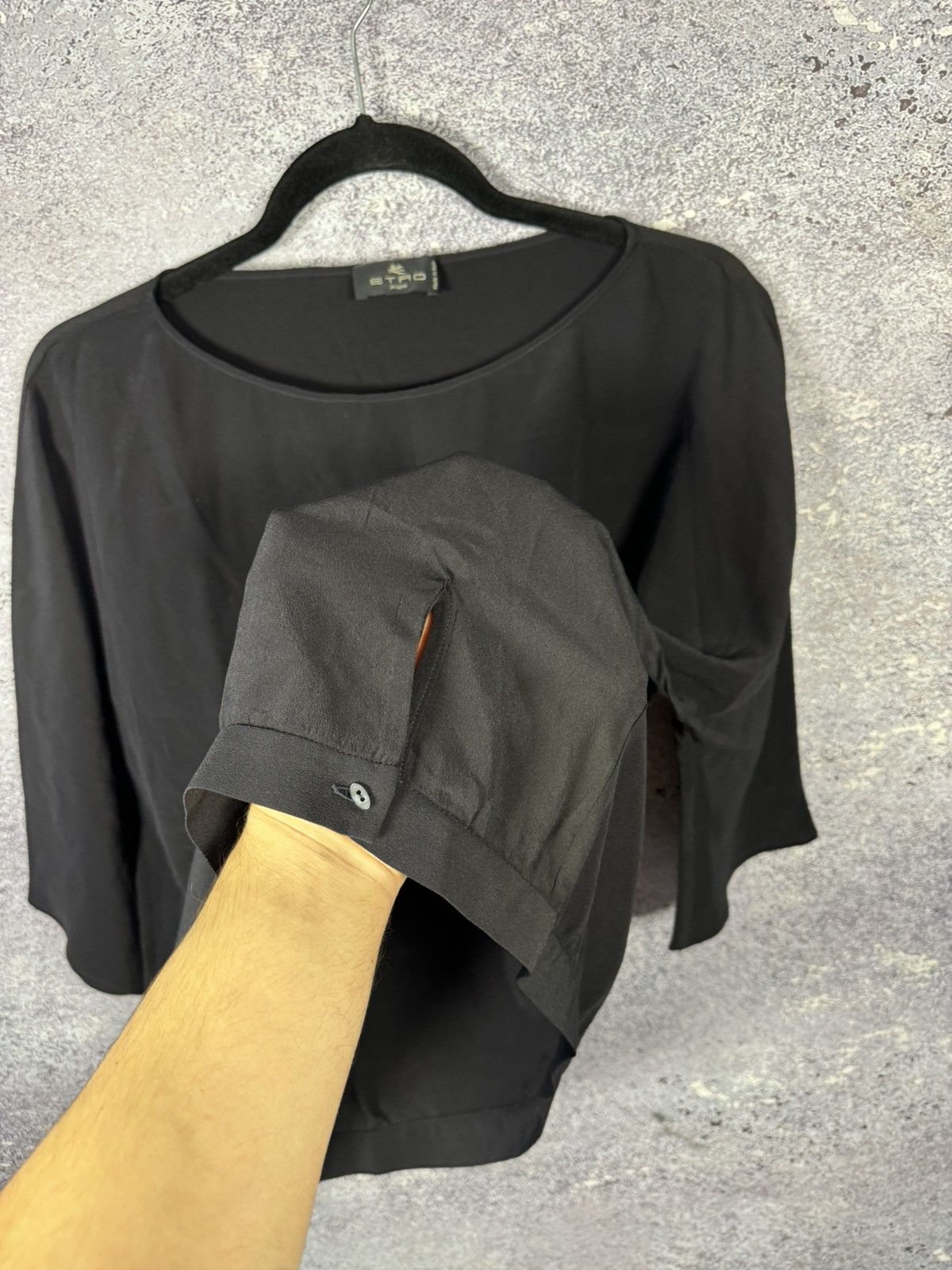 Etro × Vintage Vintage ETRO Silk Oversized Wide Sleeve Top Woman Size M / US 6-8 / IT 42-44 - 8 Thumbnail