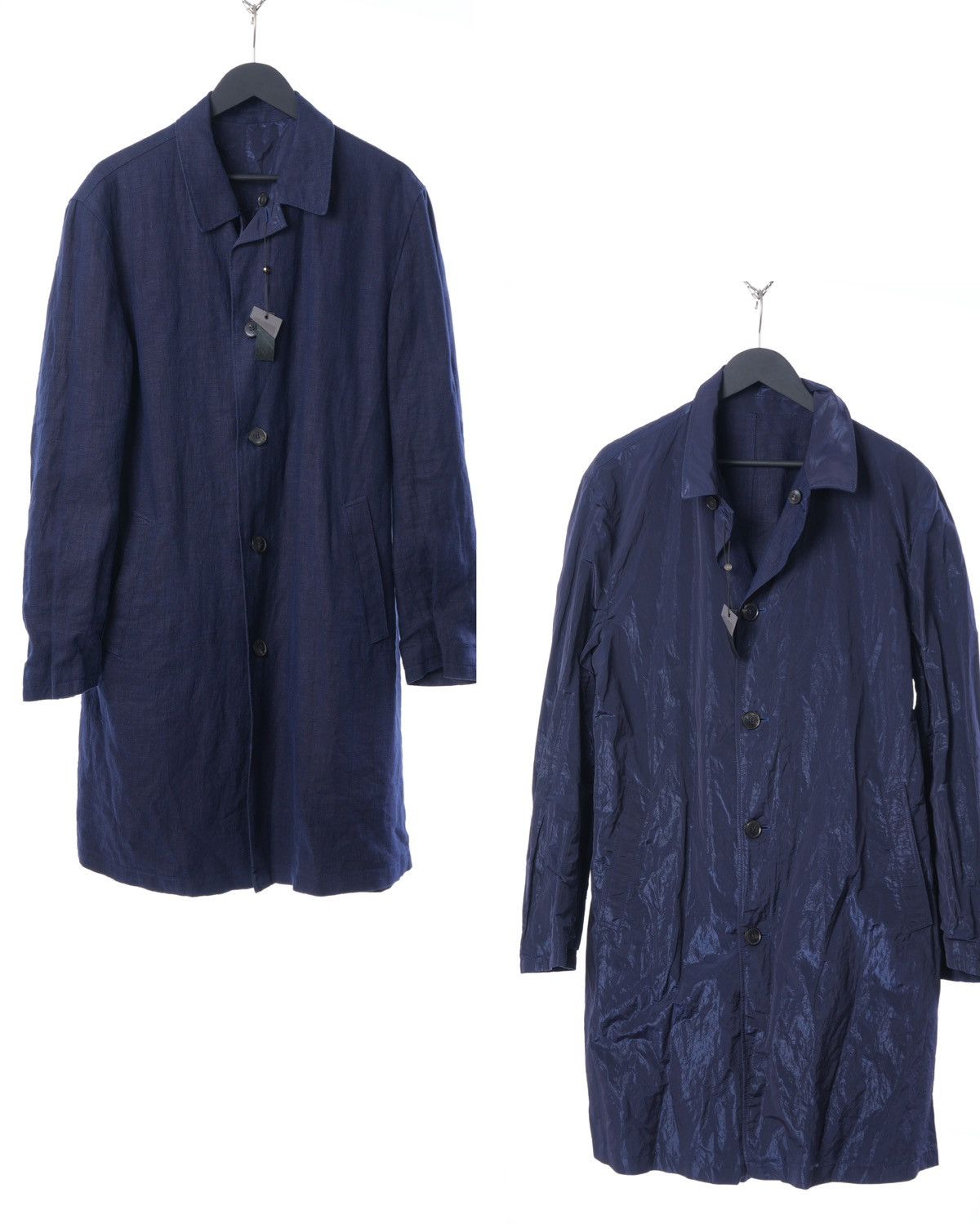 John Varvatos John Varvatos Collection Linen Trench Coat Blue Reversible Size US XL / EU 56 / 4 - 1 Thumbnail