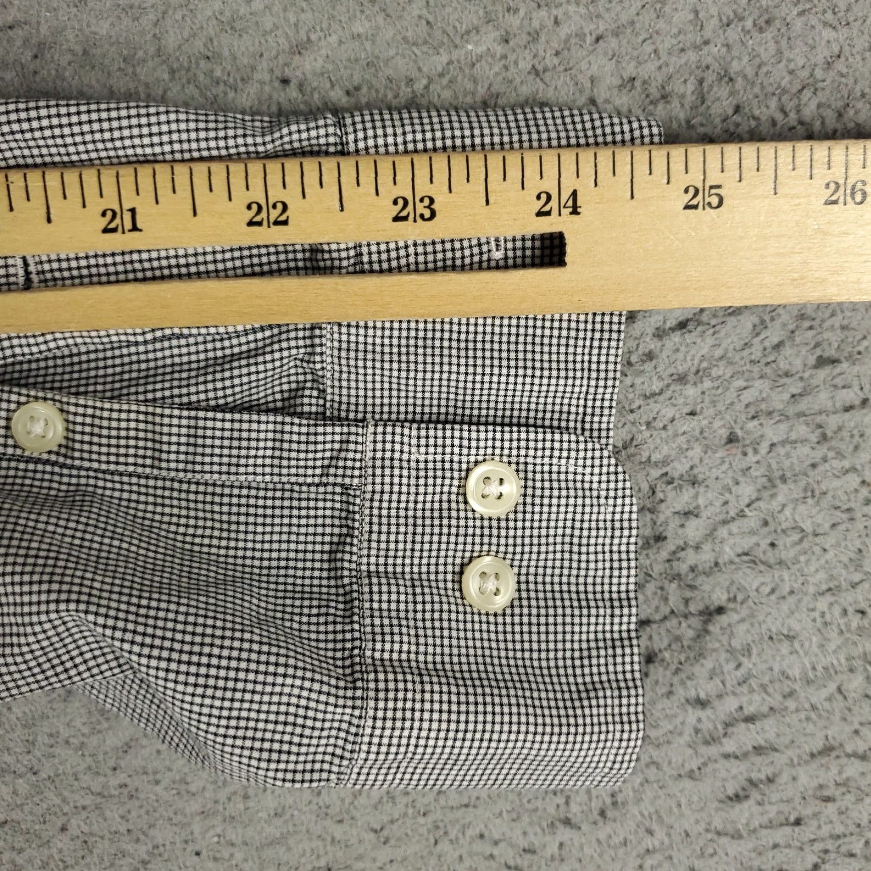 Ralph Lauren Ralph Lauren Dress Shirt Mens 16 Gray Check Long Sleeve Button Up Regular Fit Size 42R - 7 Thumbnail