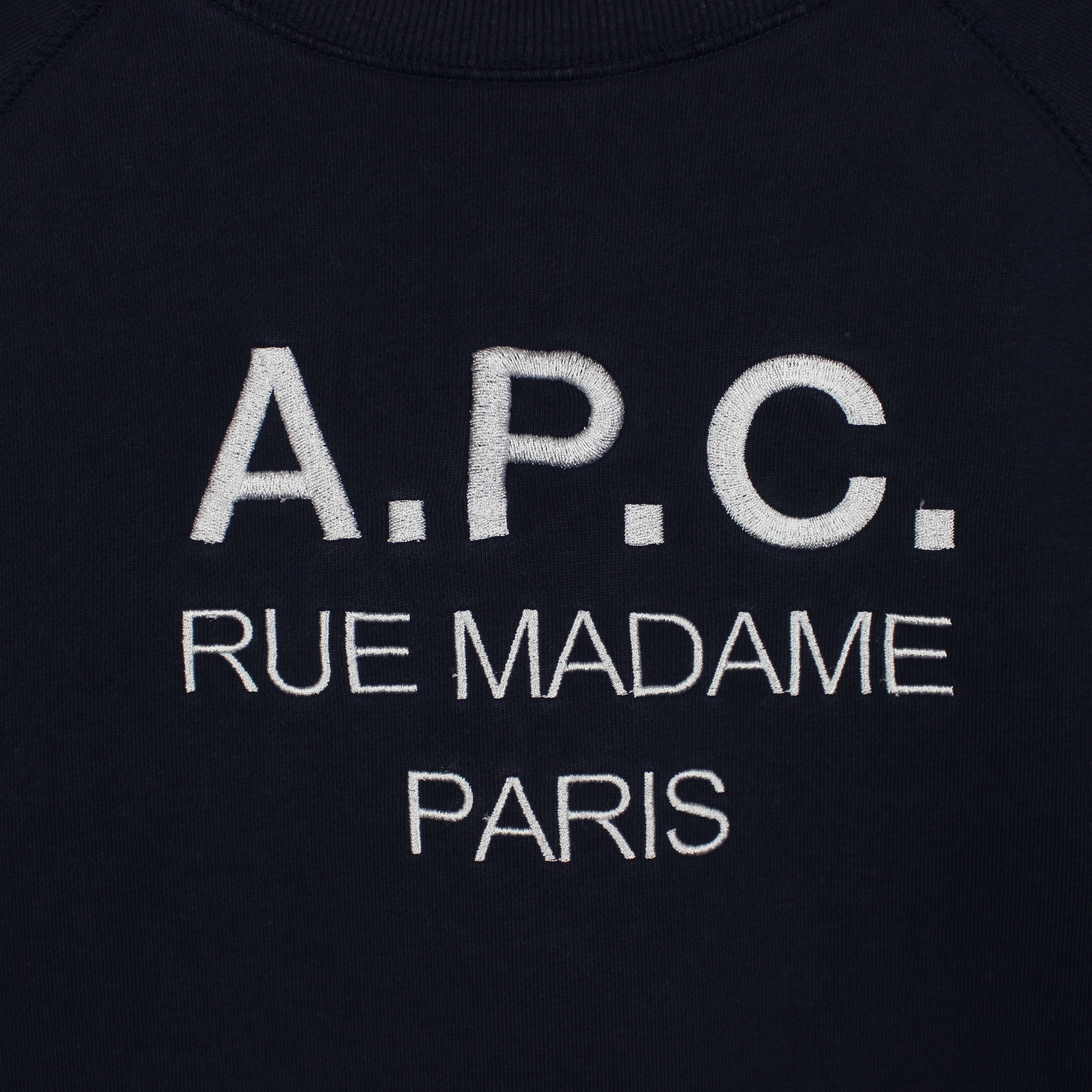 A.P.C. A.P.C Sweatshirt men cotton centr logo M L navy blue Size US L / EU 52-54 / 3 - 4 Thumbnail