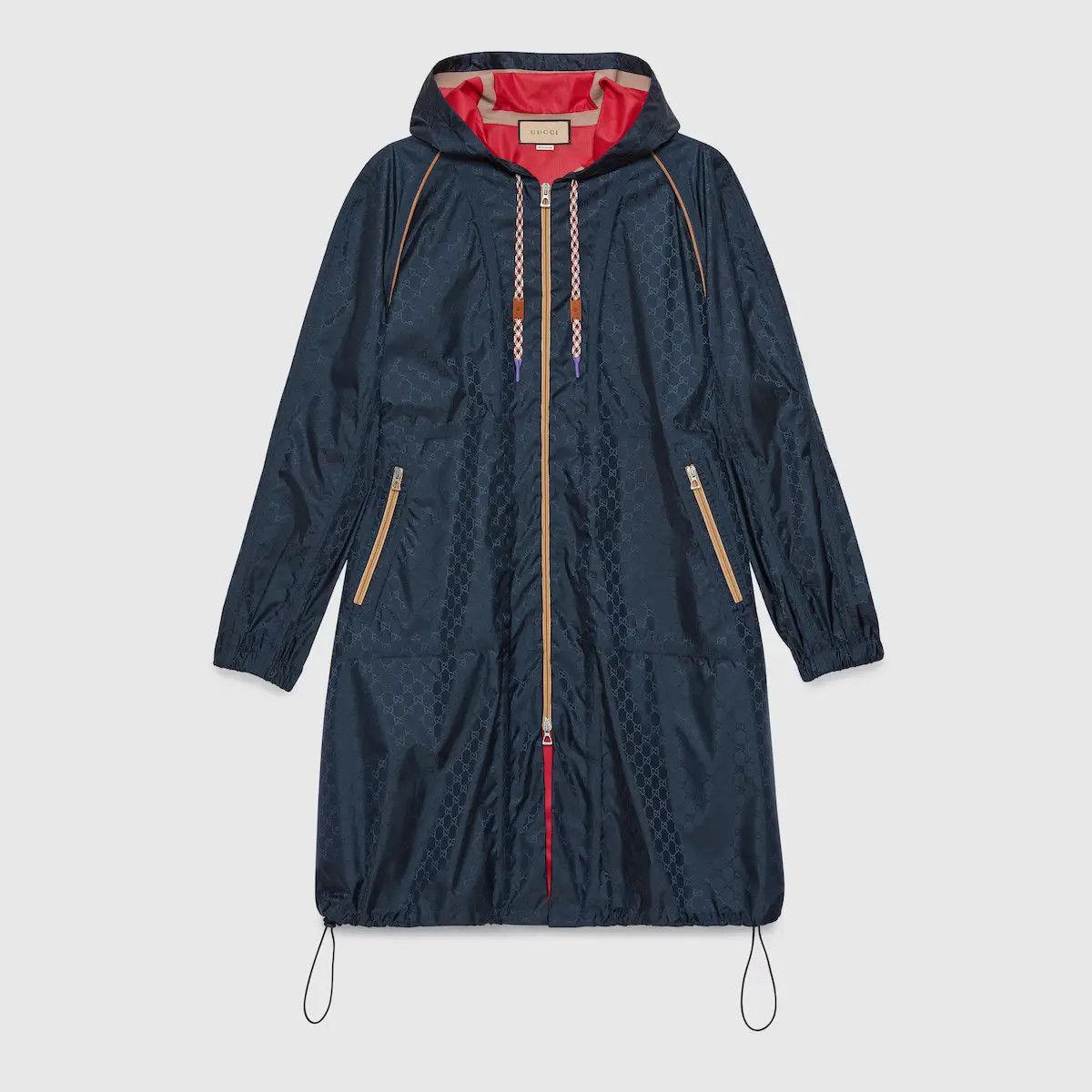 Gucci o1mt1gz0725 Technical GG Hooded Long Jacket in Blue Size US M / EU 48-50 / 2 - 1 Thumbnail