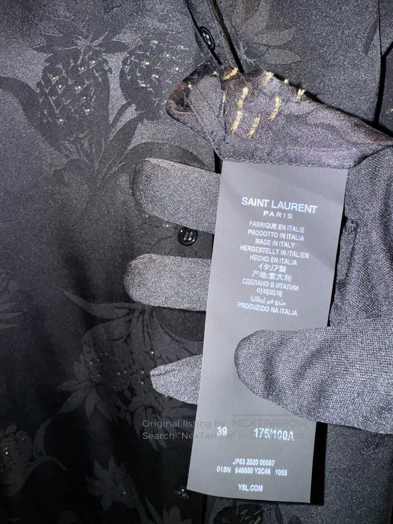 Saint Laurent Paris Saint Laurent Paris size 39 Floral Embroidered Silk Shirt Size US M / EU 48-50 / 2 - 5 Thumbnail