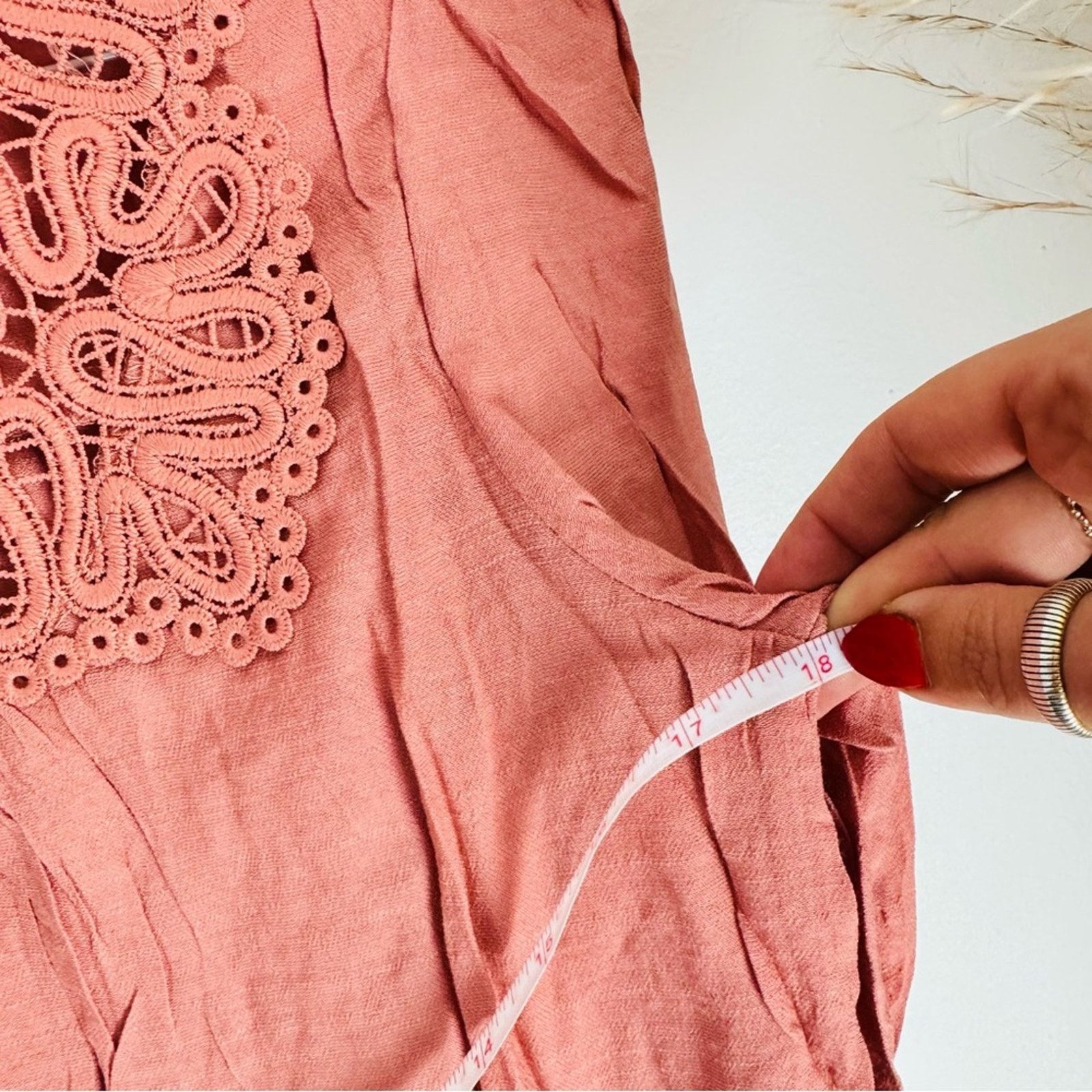 Nordstrom NEW PEPPER Dusty Rose Pink Crochet Lace $88 Blouse Shirt Top Size S / US 4 / IT 40 - 10 Thumbnail