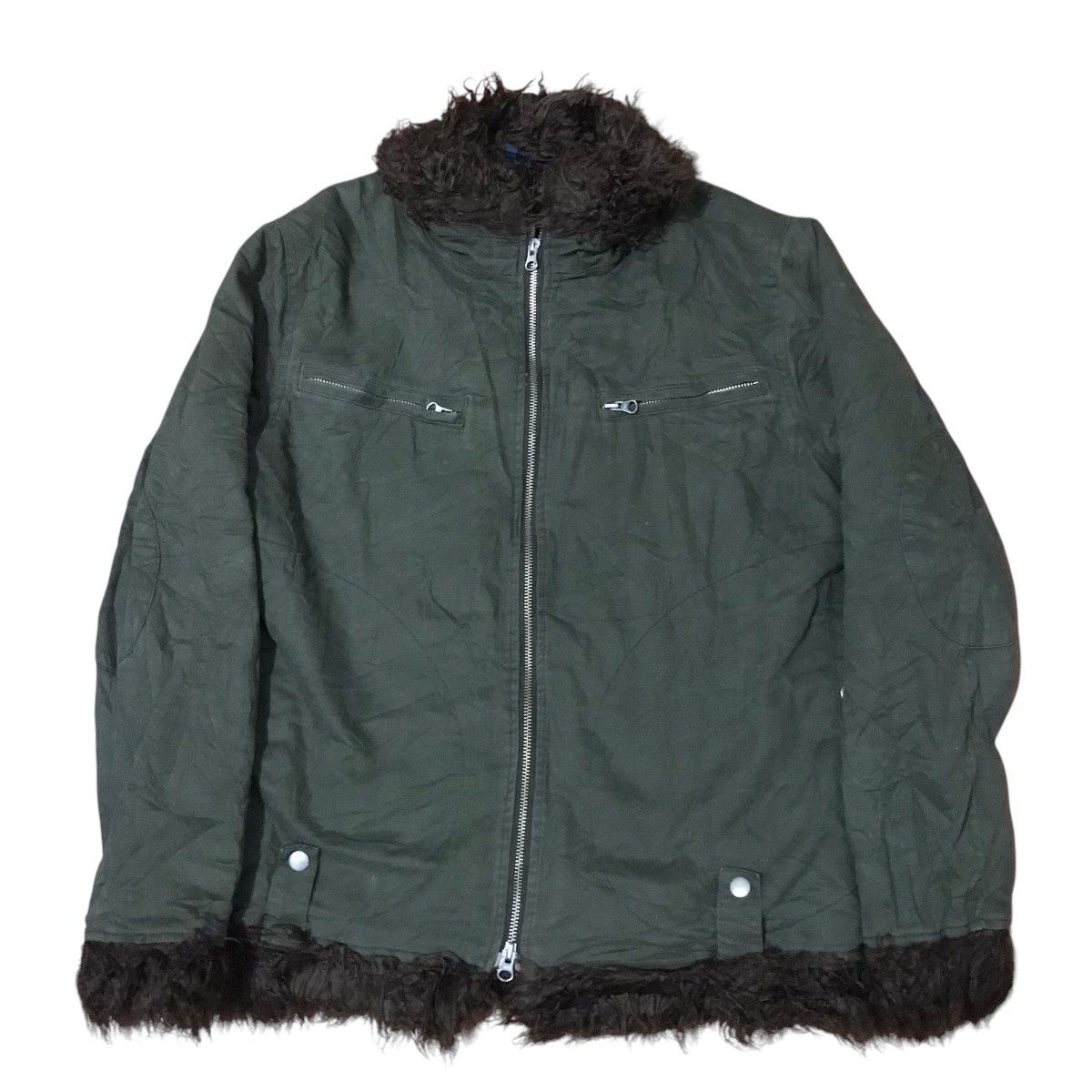Japanese Brand Rage blue Japan y2k fur jacket Size US L / EU 52-54 / 3 - 1 Thumbnail