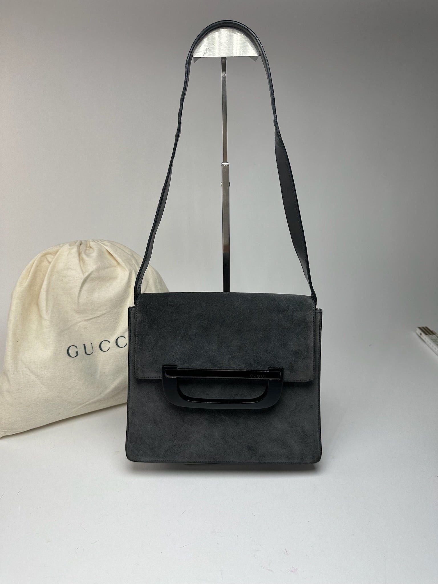 Gucci Vintage Suede leather bag grey Size ONE SIZE - 1 Thumbnail