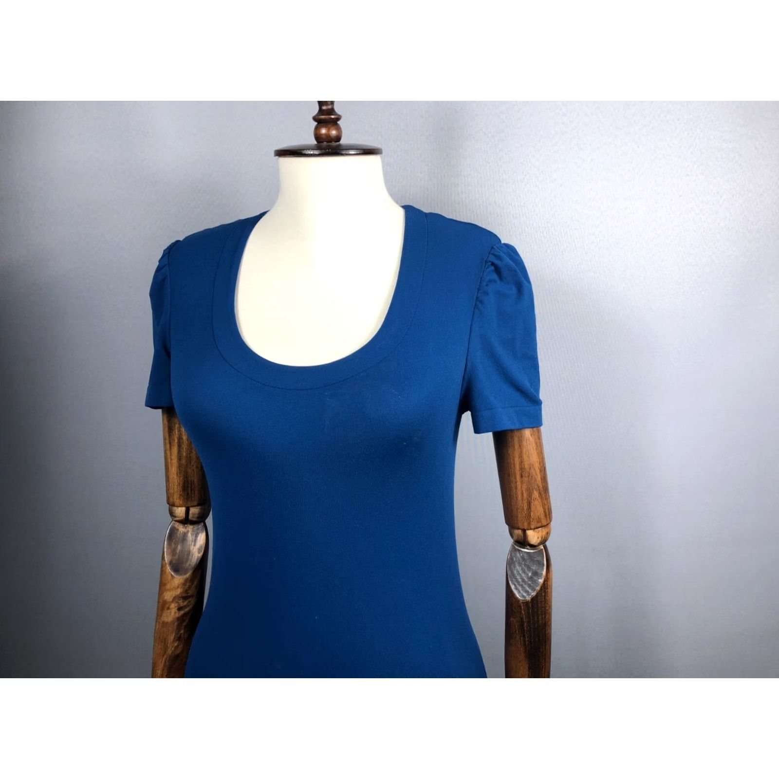 Wolford Wolford Blue Women Dress Nylon Elastane Short Sleeve Scoop Neck Asymmetric Hem Mini Size S Size S / US 4 / IT 40 - 6 Thumbnail