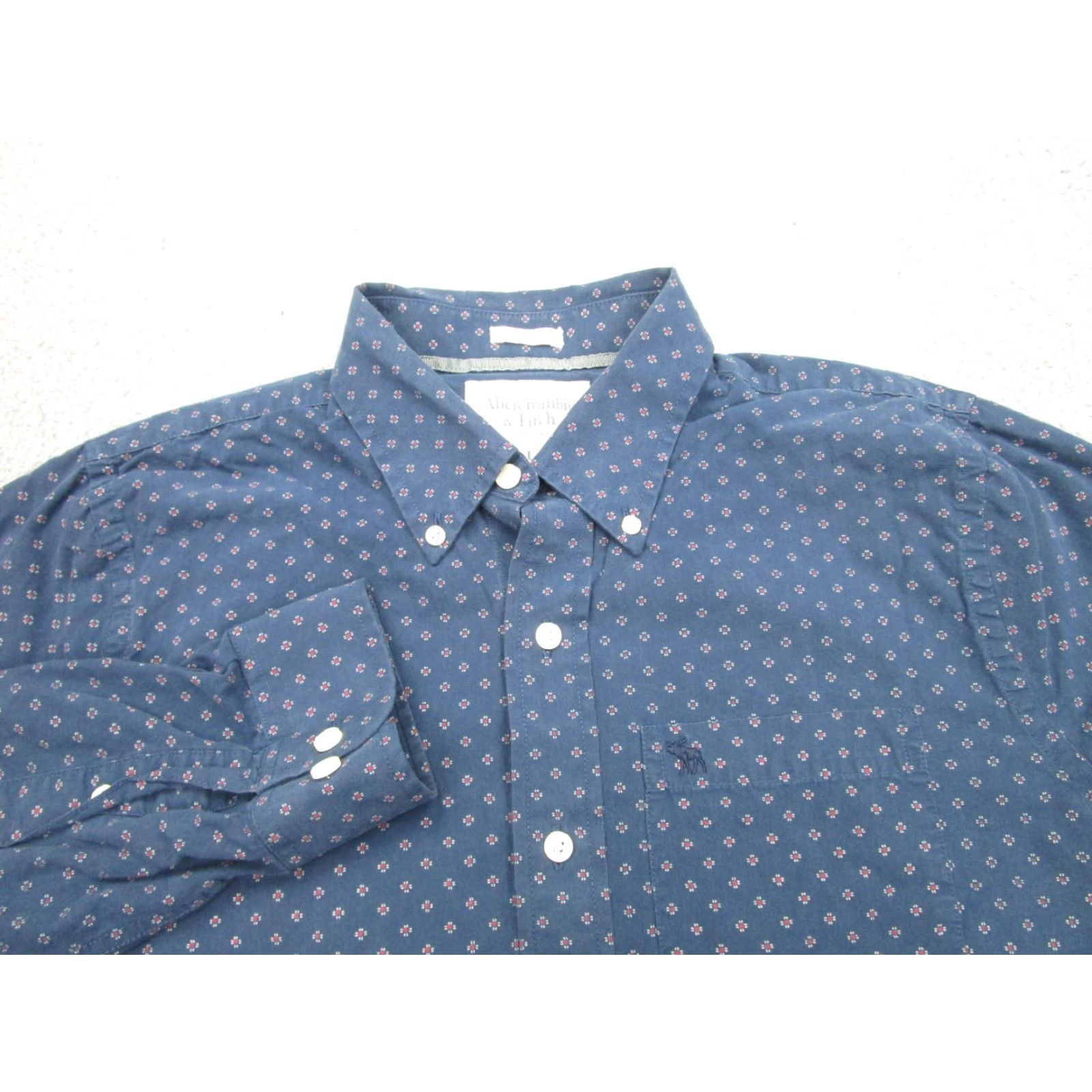 Abercrombie & Fitch VINTAGE Abercrombie & Fitch Shirt Mens Large Blue Polka Dot Slim Button-Down Long Sleeve Cotton 2000s Mens Size US L / EU 52-54 / 3 - 3 Thumbnail