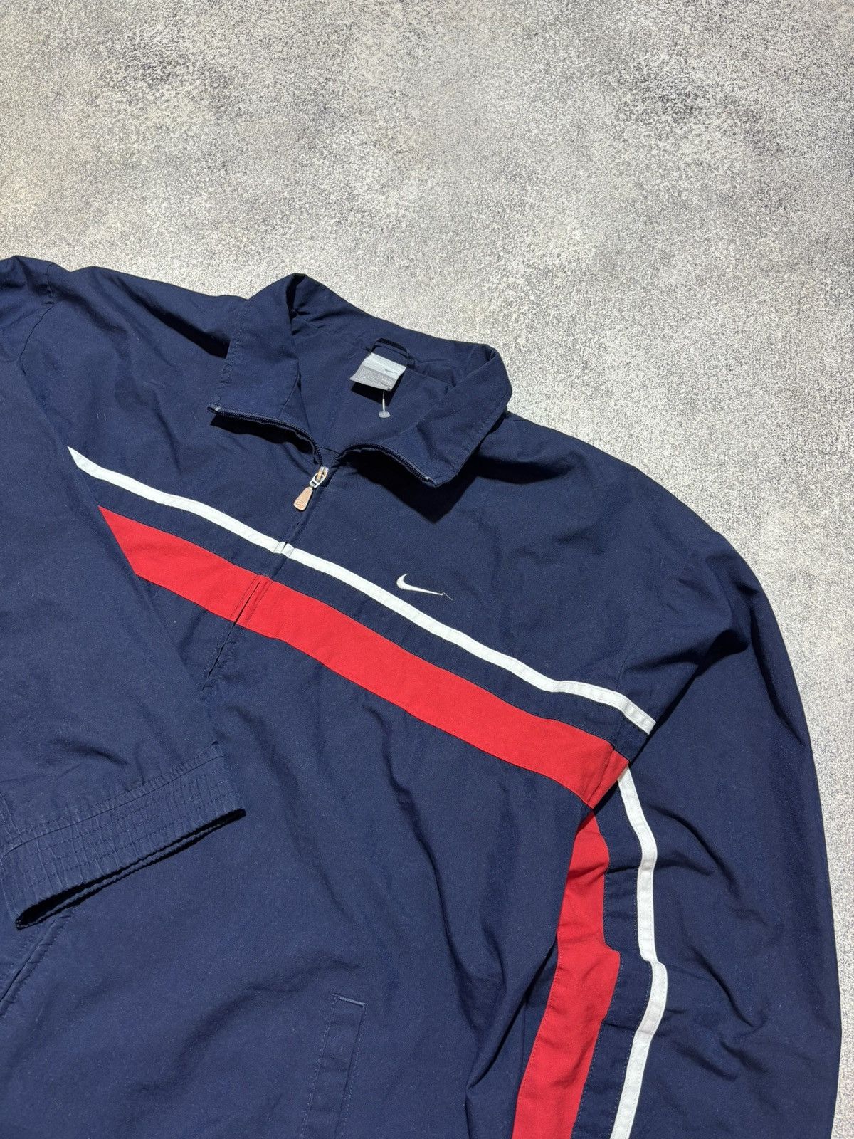 Nike × Vintage Vintage Nike Jacket Zip Up Navy Blue Mens XL Size US XL / EU 56 / 4 - 4 Thumbnail