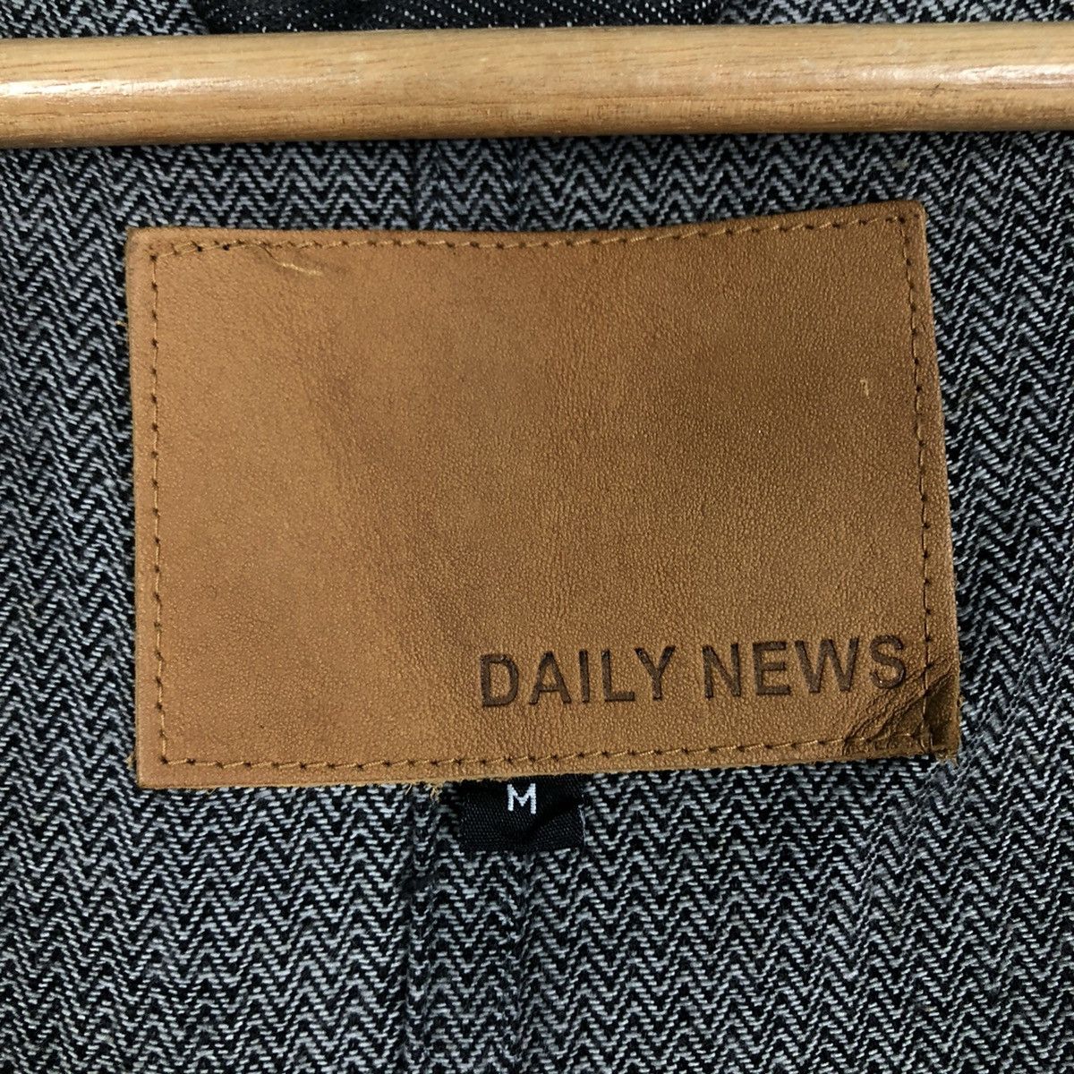 45rpm 🔥Vintage Biker Trucker Denim Jacket Daily News Japan Indigo Size US M / EU 48-50 / 2 - 16 Thumbnail