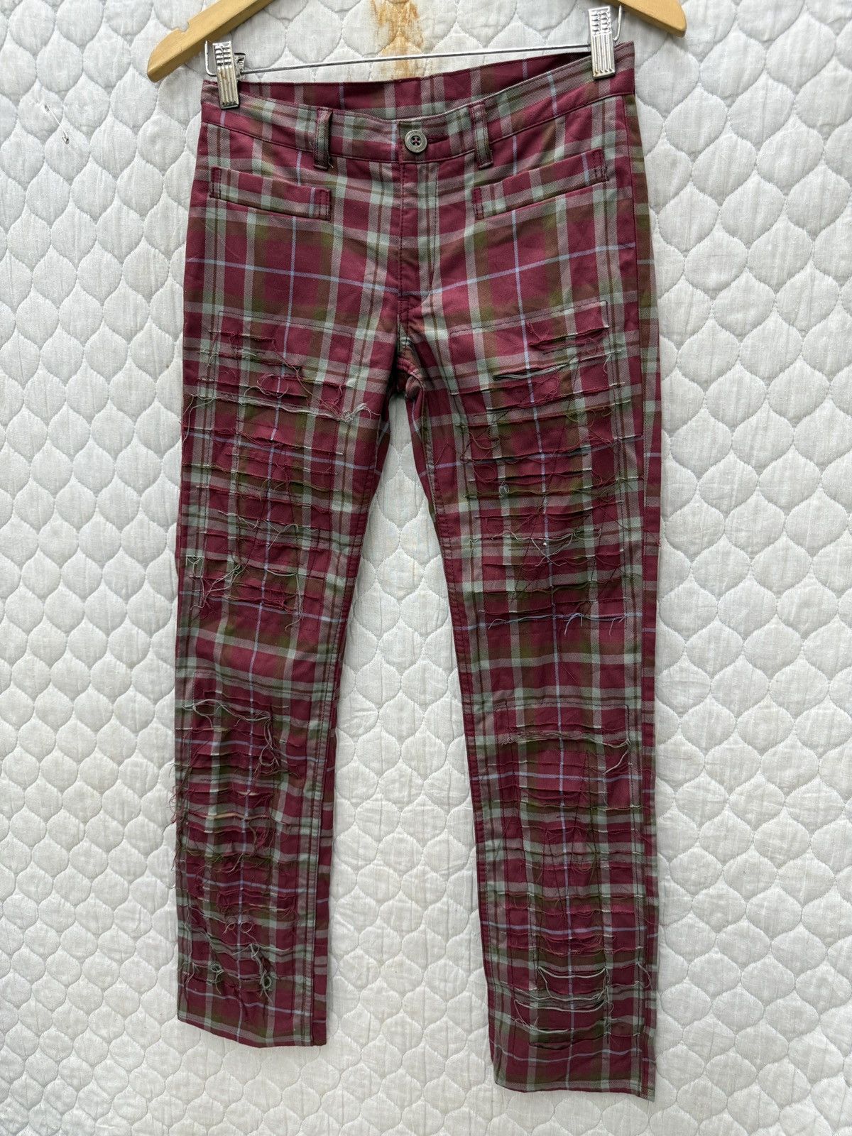 Hysteric Glamour 🔥🔥🔥ARCHIVE HYSTERIC GLAMOUR TARTAN PUNK PANTS Size 28" / US 6 / IT 42 - 3 Thumbnail