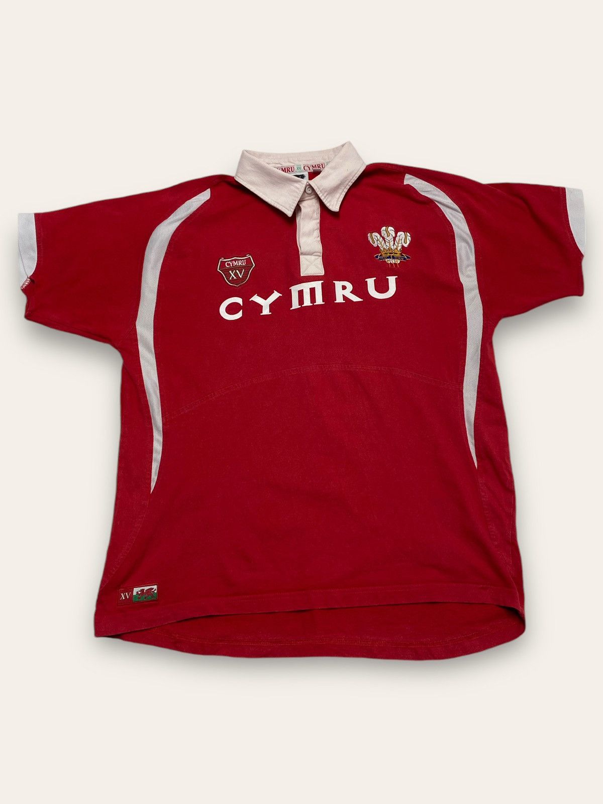 Vintage Vintage GYMRU Red Polo Shirt Big Dragon Logo Size US M / EU 48-50 / 2 - 1 Thumbnail