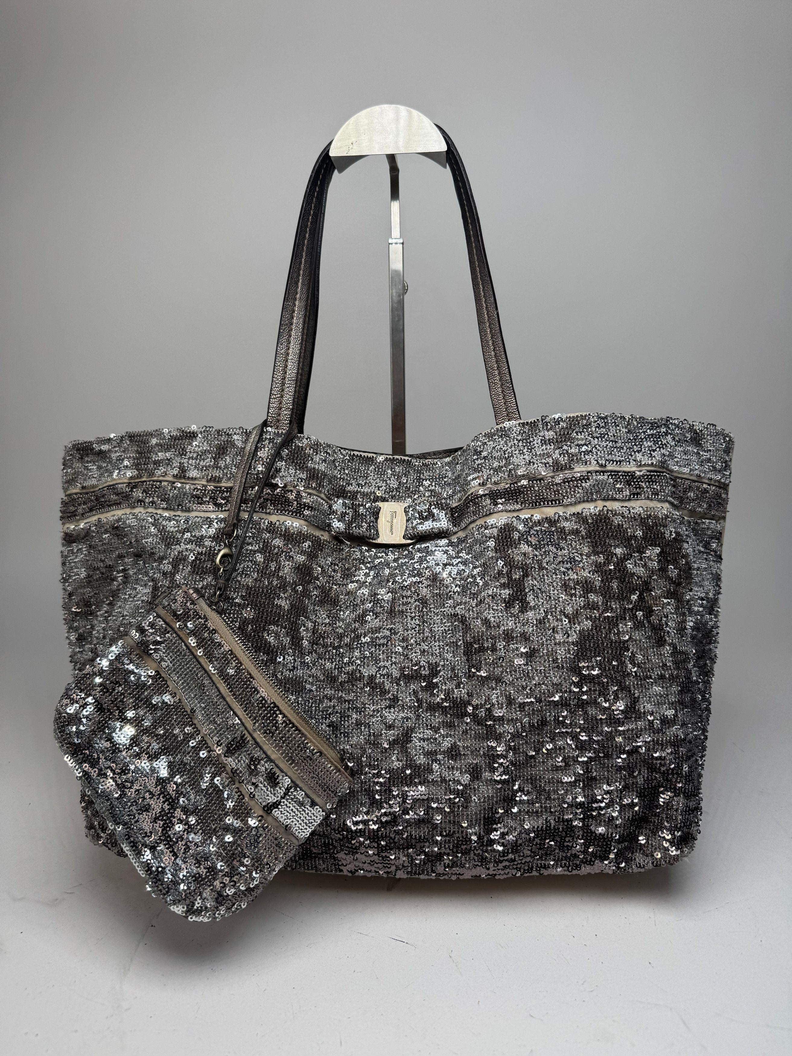 Salvatore Ferragamo Vintage Tote Bag Silver Size ONE SIZE - 1 Thumbnail
