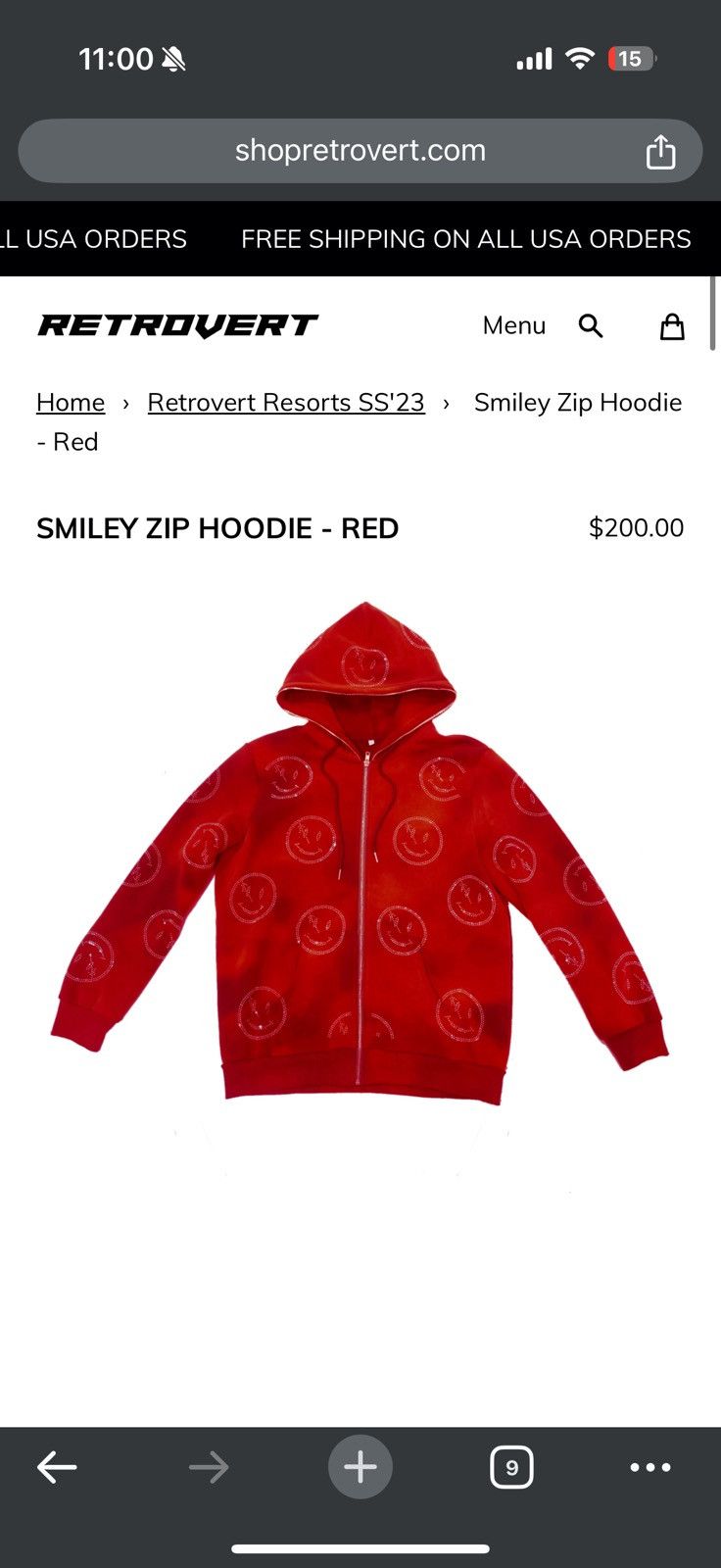 Retrovert All Over Smiles Full Zip Up