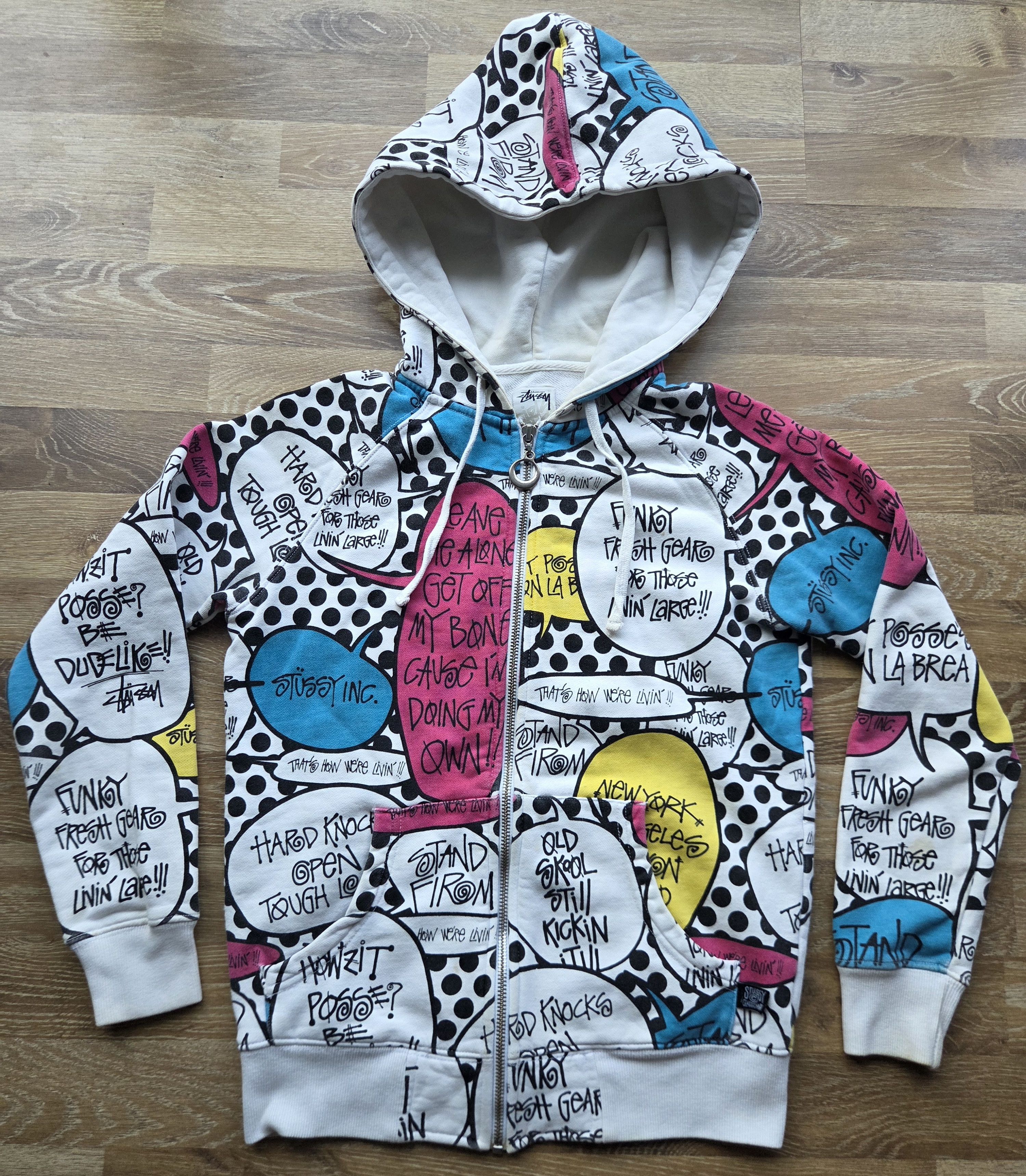 80s Old Stussy 最初期 All Over Print Hoodie Stussy All Over Print Hoodie | Grailed