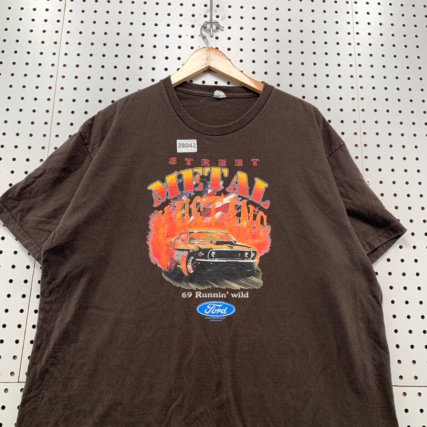 Delta Ford Mustang Shirt Brown Street Metal 1969 2XL Flame Graphic Adult Mens Size US XXL / EU 58 / 5 - 5 Thumbnail