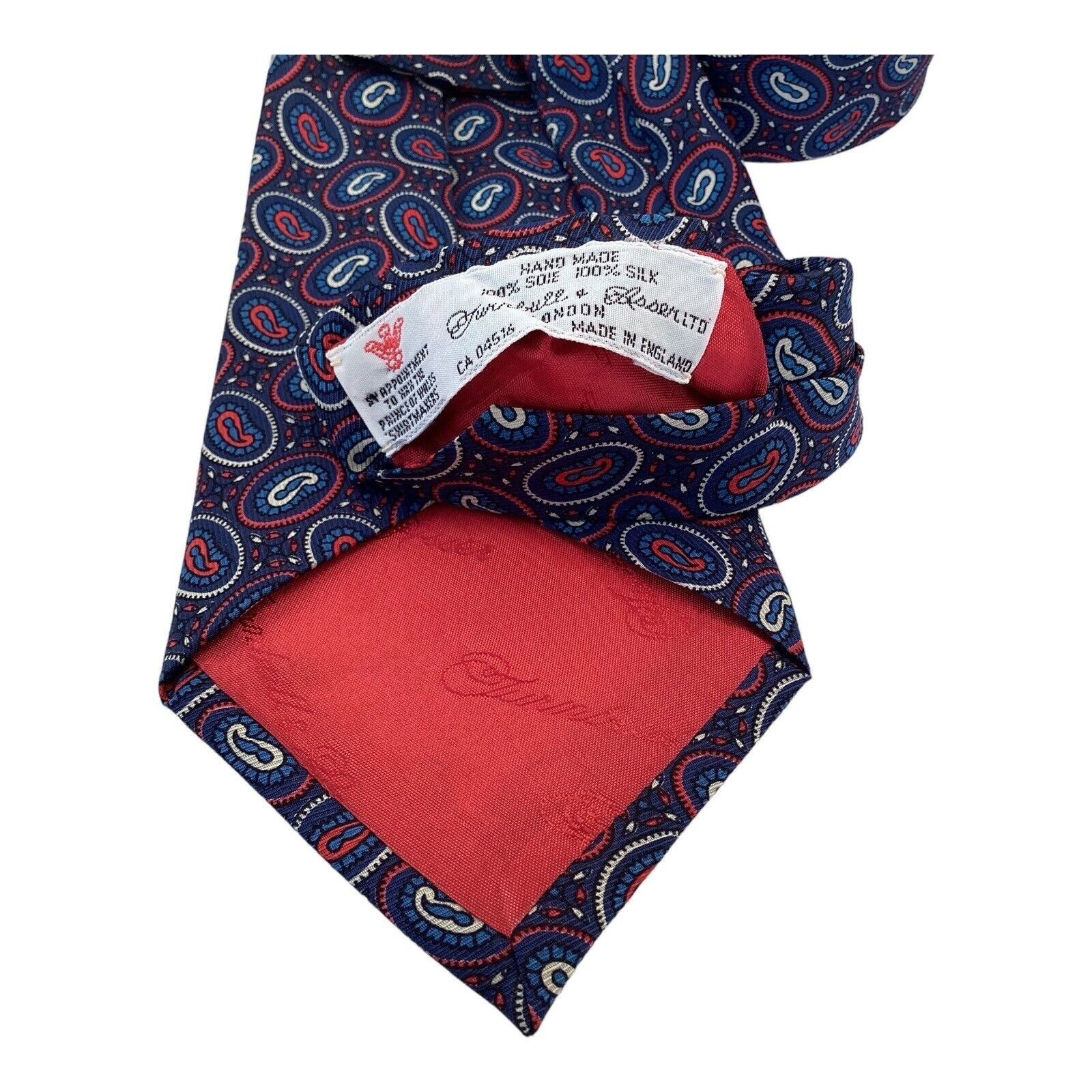 Turnbull & Asser Turnbull & Asser Blue Paisley Luxury Silk Tie Made In Englan Size ONE SIZE - 4 Thumbnail