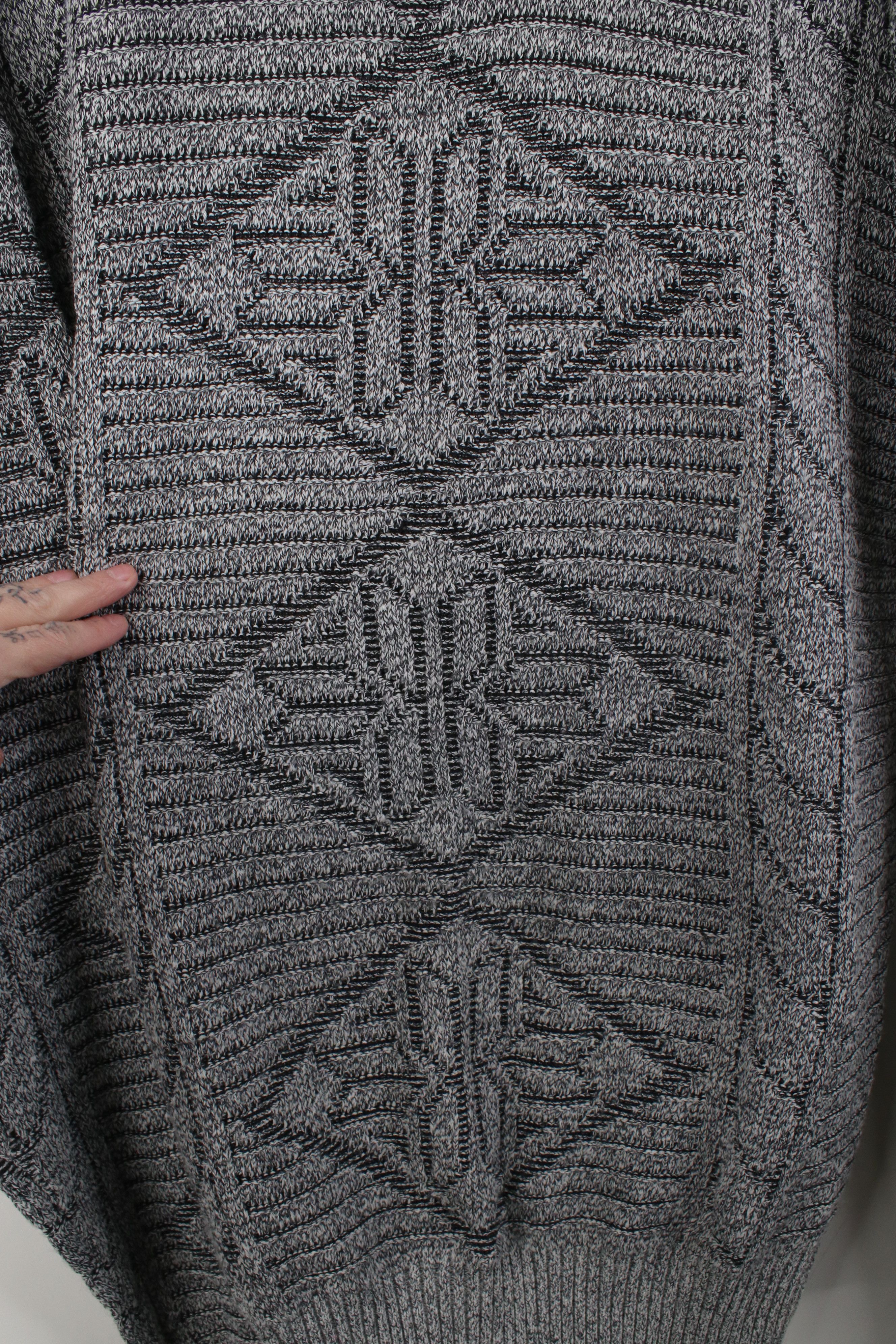 Vintage Vintage 90s Streetwear Fair Isle Ribbed Knit Sweater Gray Size US L / EU 52-54 / 3 - 4 Thumbnail