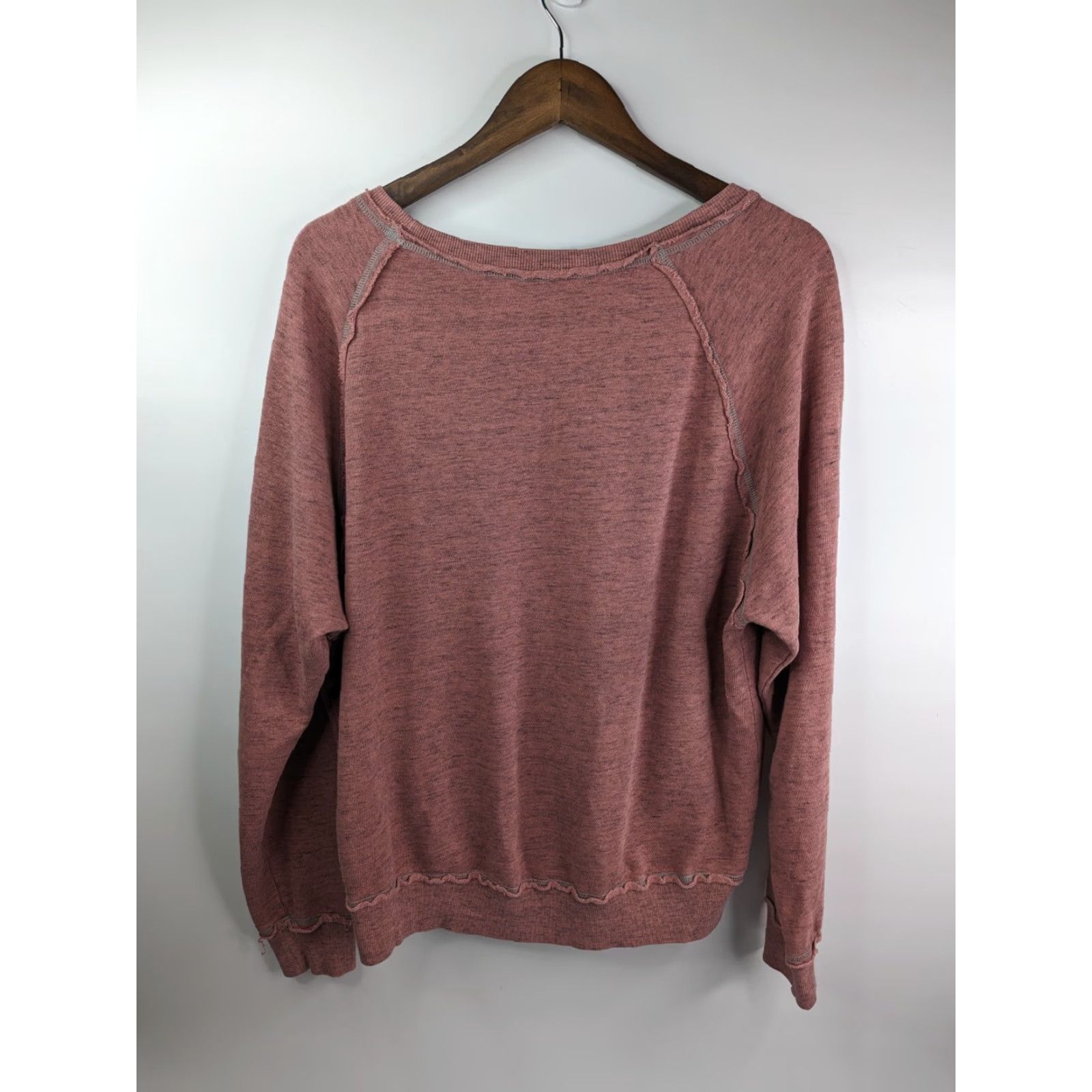 Hard Tail Hard Tail Sweatshirt Womens XS Slub Cross Front Pullover Boho Pink Coral Easy Sweatshirt Long Sleeve Size XS / US 0-2 / IT 36-38 - 6 Thumbnail