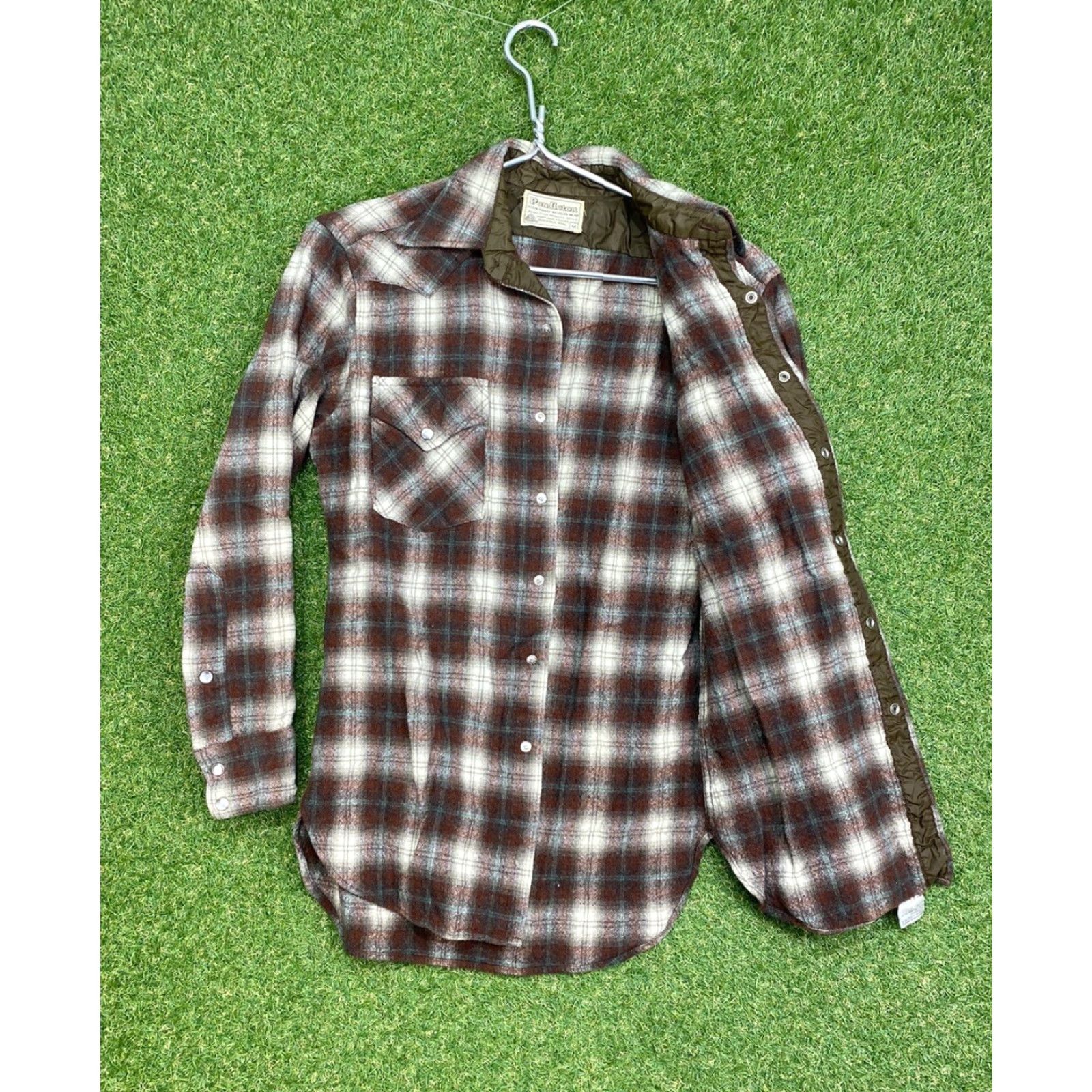 Pendleton VINTAGE Pendleton Flannel Shirt Mens Medium Brown Plaid Wool Western Wear 80s 90s Size US M / EU 48-50 / 2 - 3 Thumbnail