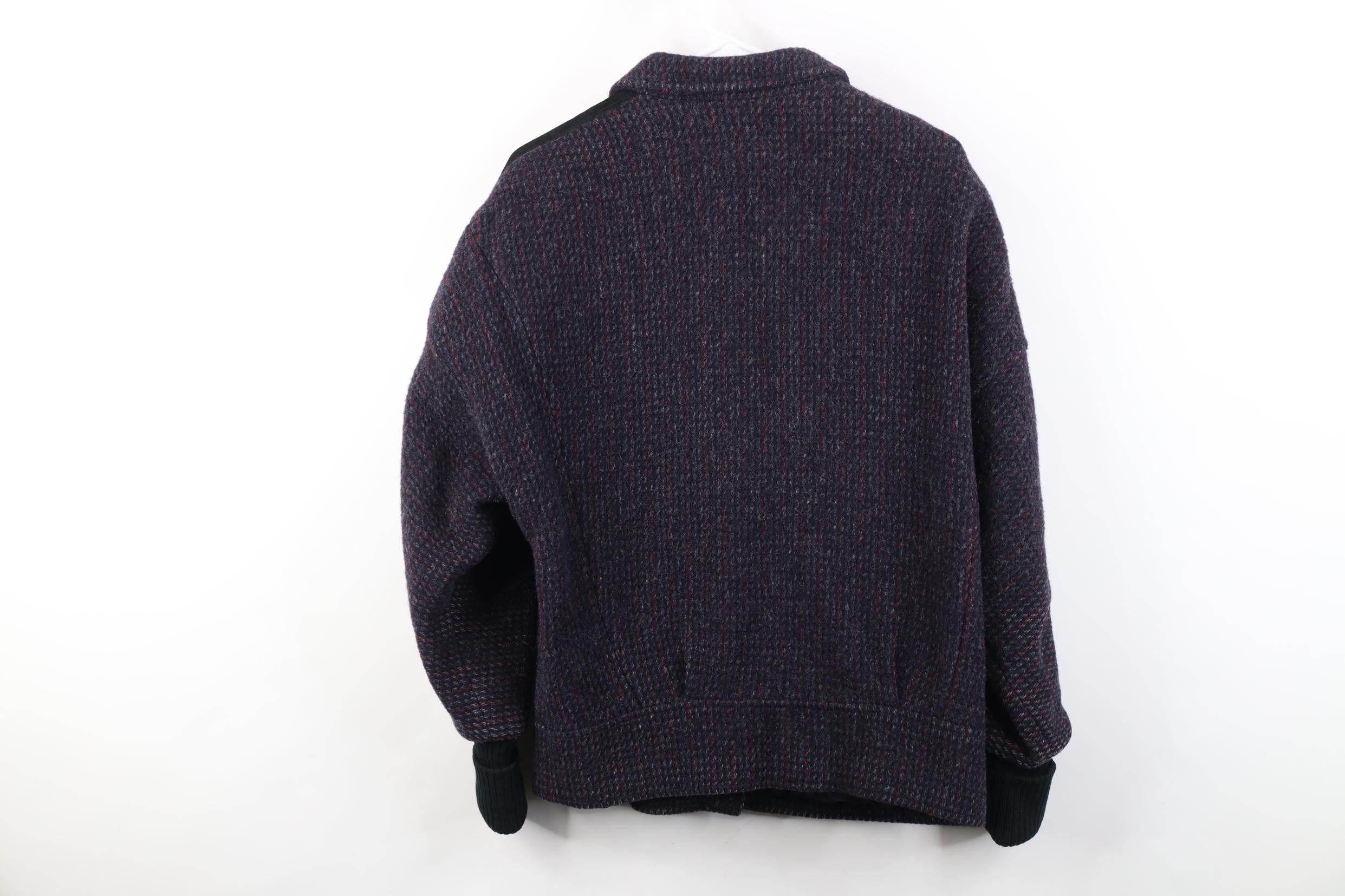 Vintage Vintage 80s 90s Streetwear Trim Wool Tweed Bomber Jacket USA Size L / US 10 / IT 46 - 13 Thumbnail