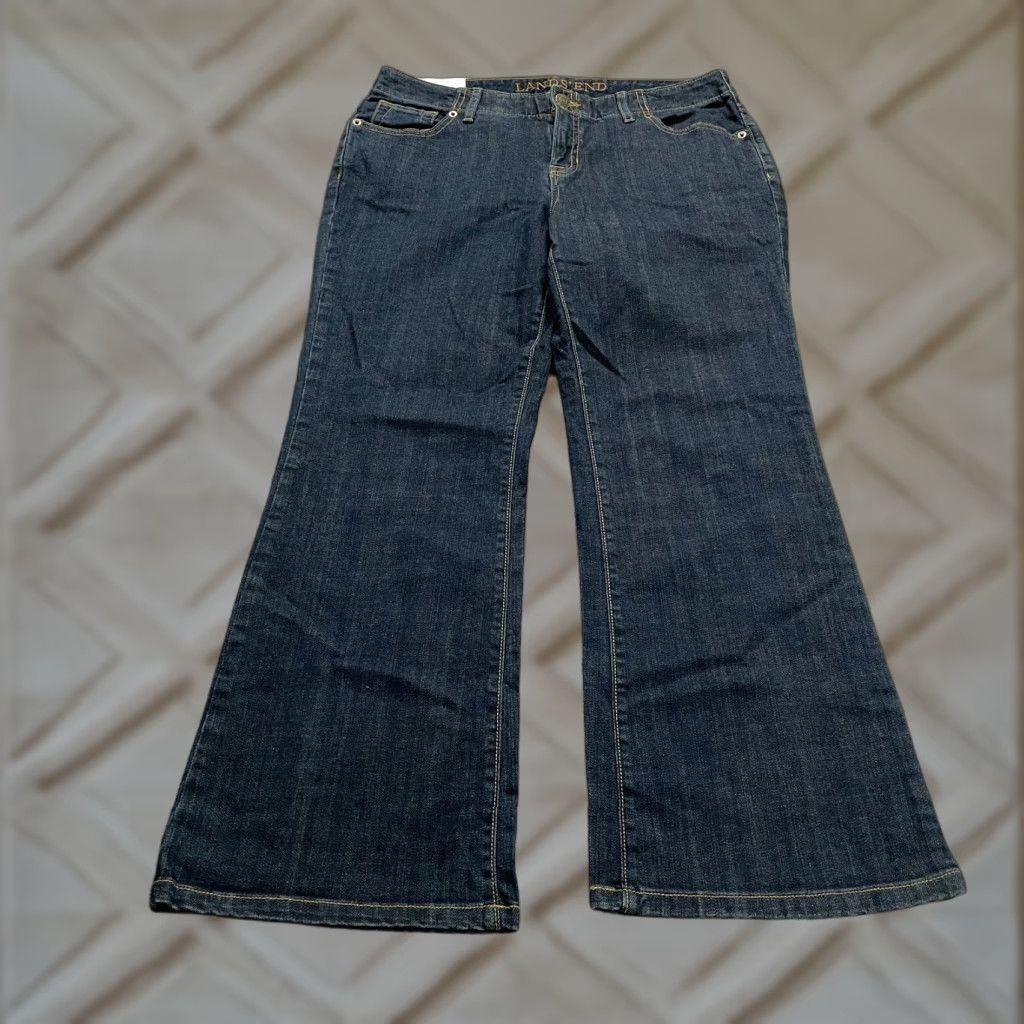 Lands' End Vintage Lands' End Fit 2 Women's Denim Jeans Size 10P Dark Wash Bootcut Mid Rise 33x27 NWT Size 32" / US 10 / IT 46 - 1 Thumbnail