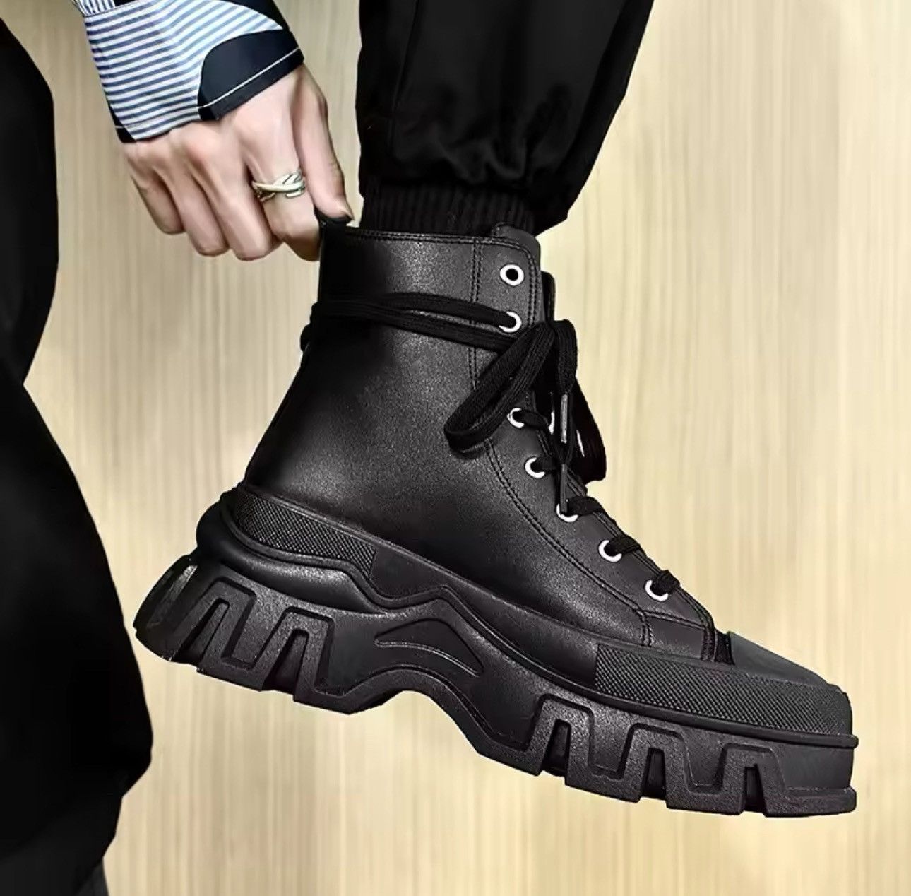 Other Gothic Punk Motorcycle PU Leather Sneakers Boots Size US 9 / EU 42 - 6 Thumbnail
