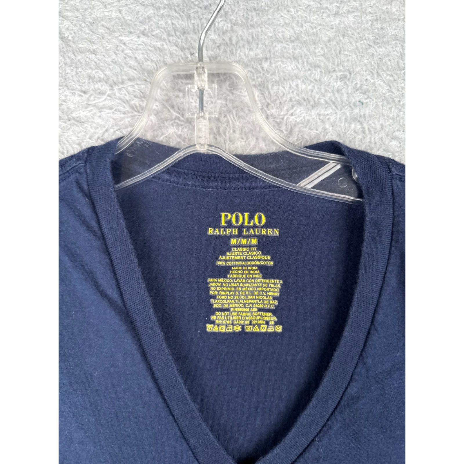 Ralph Lauren Polo Ralph Lauren Shirt Men Medium Blue V-Neck Classic Fit 100% Cotton Short Sleeve Size US M / EU 48-50 / 2 - 6 Thumbnail