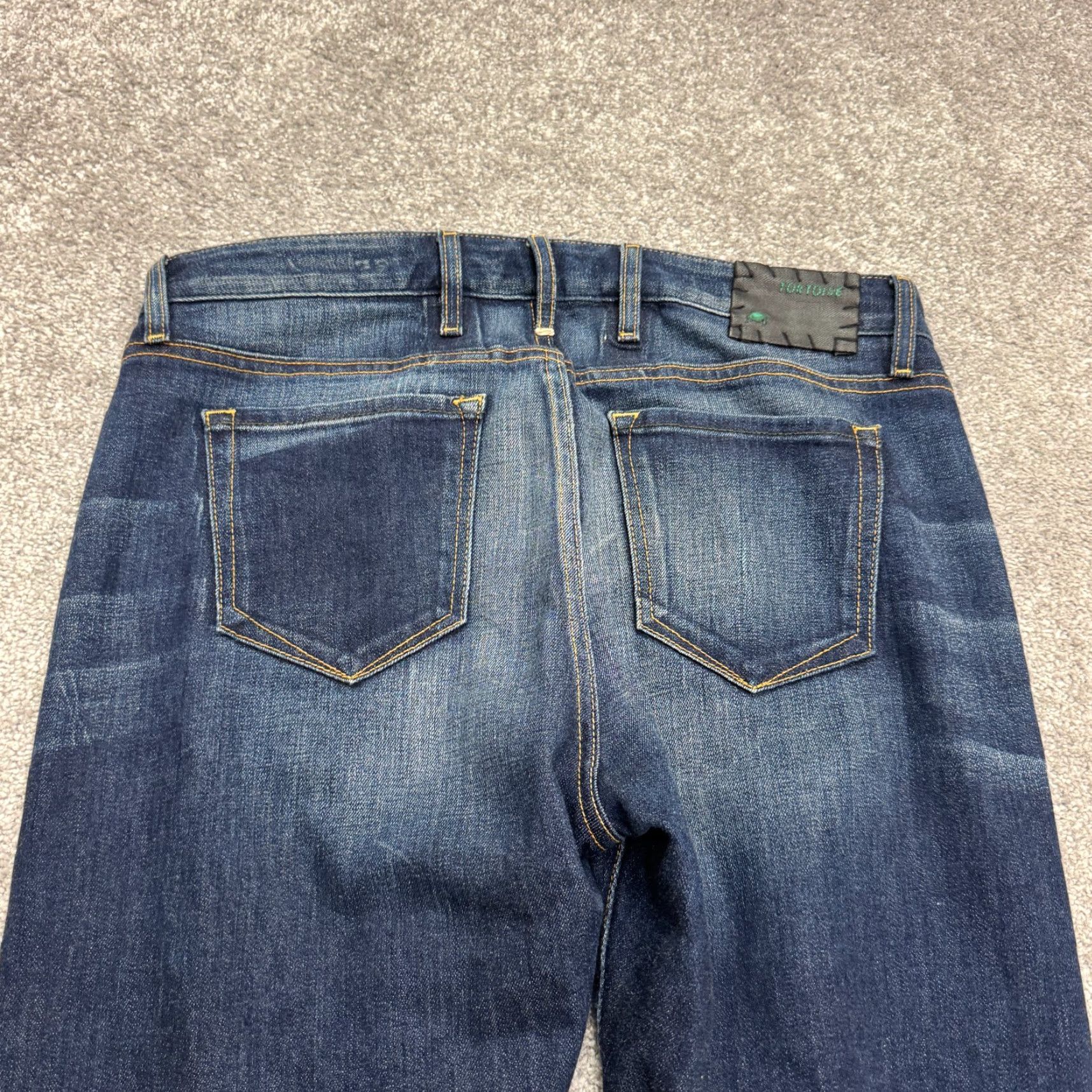 Denime Tortoise Selvedge Denim Jeans Women's 29 Mid Rise Distressed Blue Casual Straight Leg Streetwear Size 29" - 6 Thumbnail
