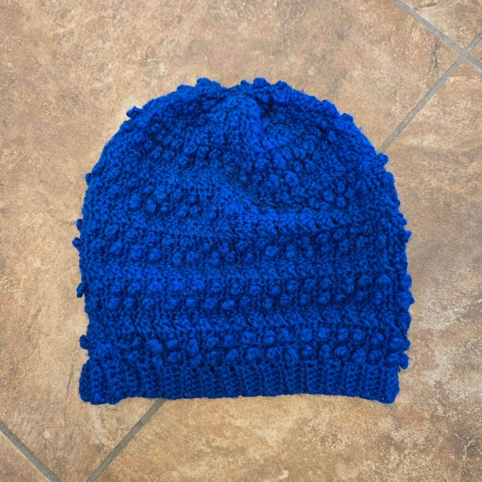 Other Blue Detailed Bold Knit Beanie Size ONE SIZE - 1 Thumbnail
