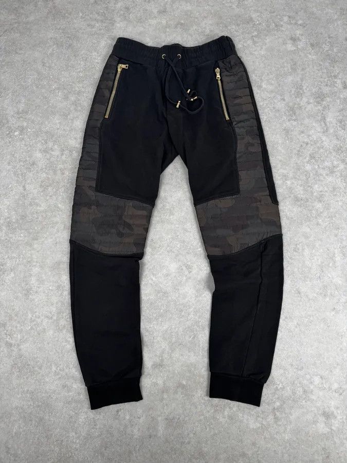 Balmain Balmain Black & Camo Padded Jogger Pants Size 25" / US 0 / IT 36 - 1 Thumbnail