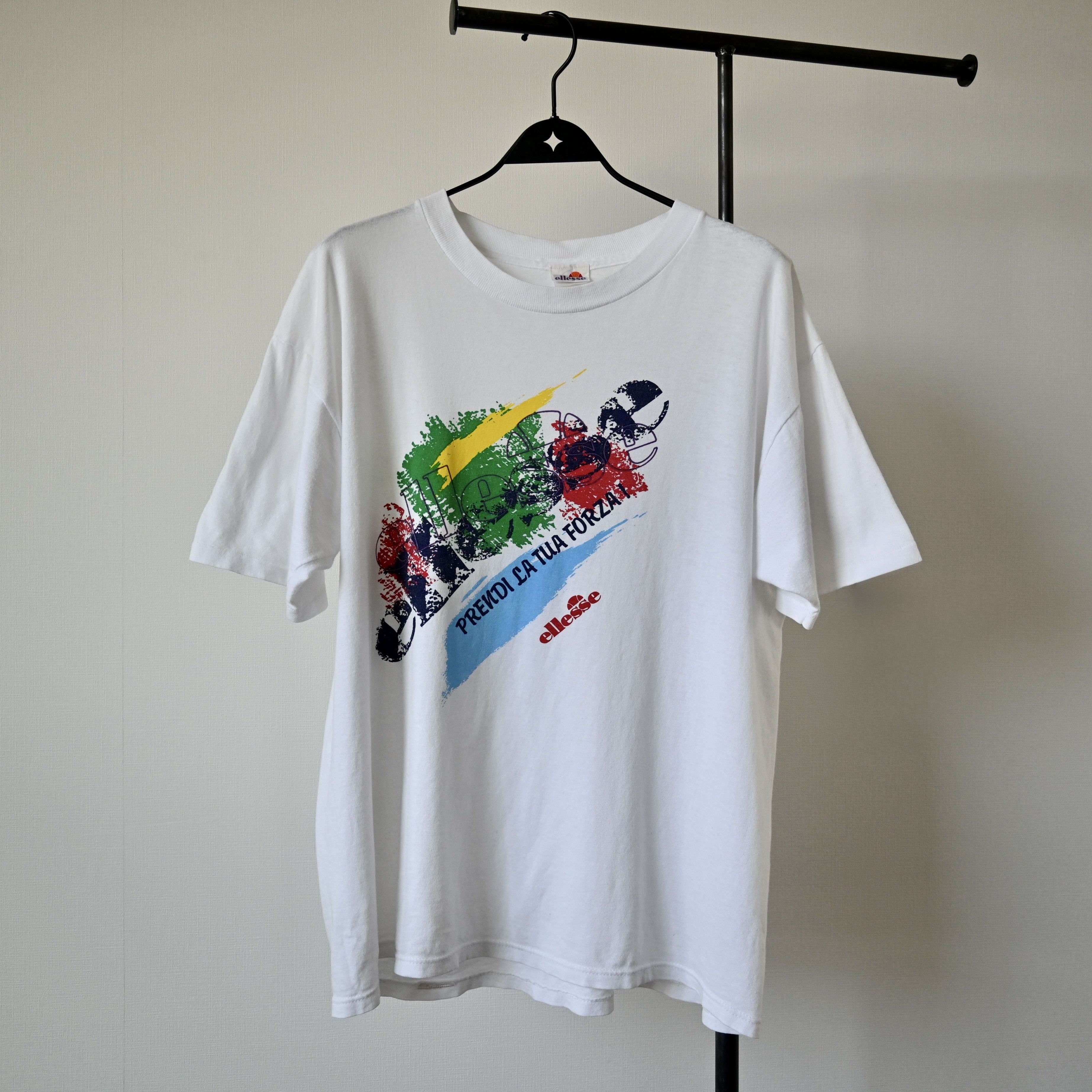 Ellesse Vintage 1990s ellesse italian message single-stiched t-shirt Size US L / EU 52-54 / 3 - 1 Thumbnail