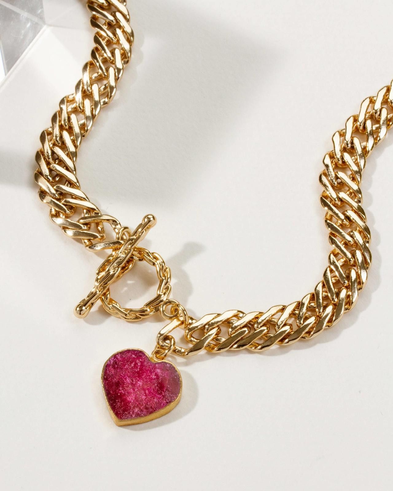 Other Luna Norte Heart of Gold Toggle Necklace - Ruby Size ONE SIZE - 1 Thumbnail