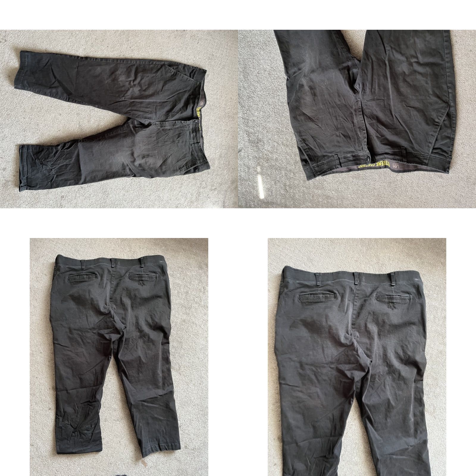Lee Lee Jeans Pant, Men's, Straight, Black, 44x24 Inseam Hemmed, Comfort Khakis, 44 Waist, 44x23 Hemmed, Regular Size, Mens, Black, Comfort Size US 44 / EU 60 - 8 Thumbnail
