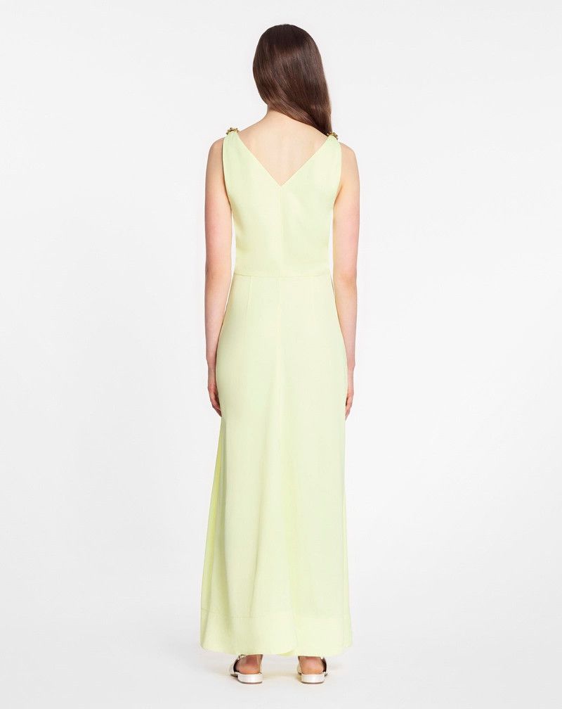 Lanvin o1y0326 Maxi Dress in Lime Green Size S / US 4 / IT 40 - 4 Thumbnail