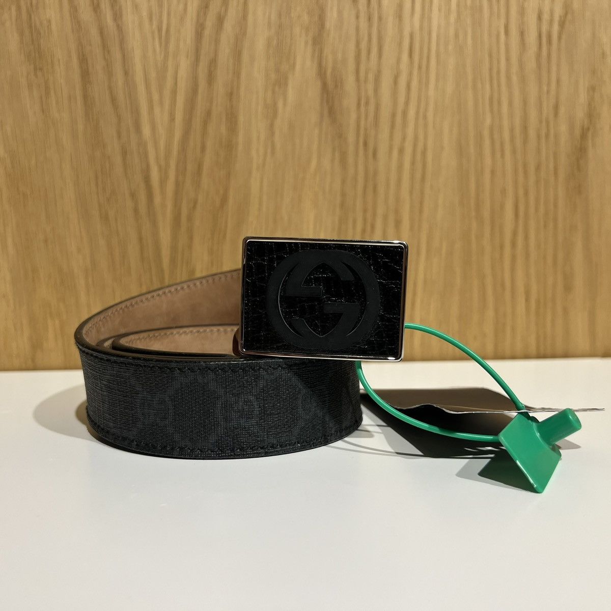 Gucci 🔹Gucci Logo Buckle Leather Belt 181469 Size 34 - 1 Thumbnail