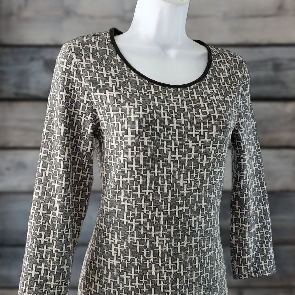Topshop VINTAGE? (No) Topshop Knit Dress Womens Size 6 Gray Long Sleeve Round Neck Zip Sheath Dress Size M / US 6-8 / IT 42-44 - 1 Thumbnail