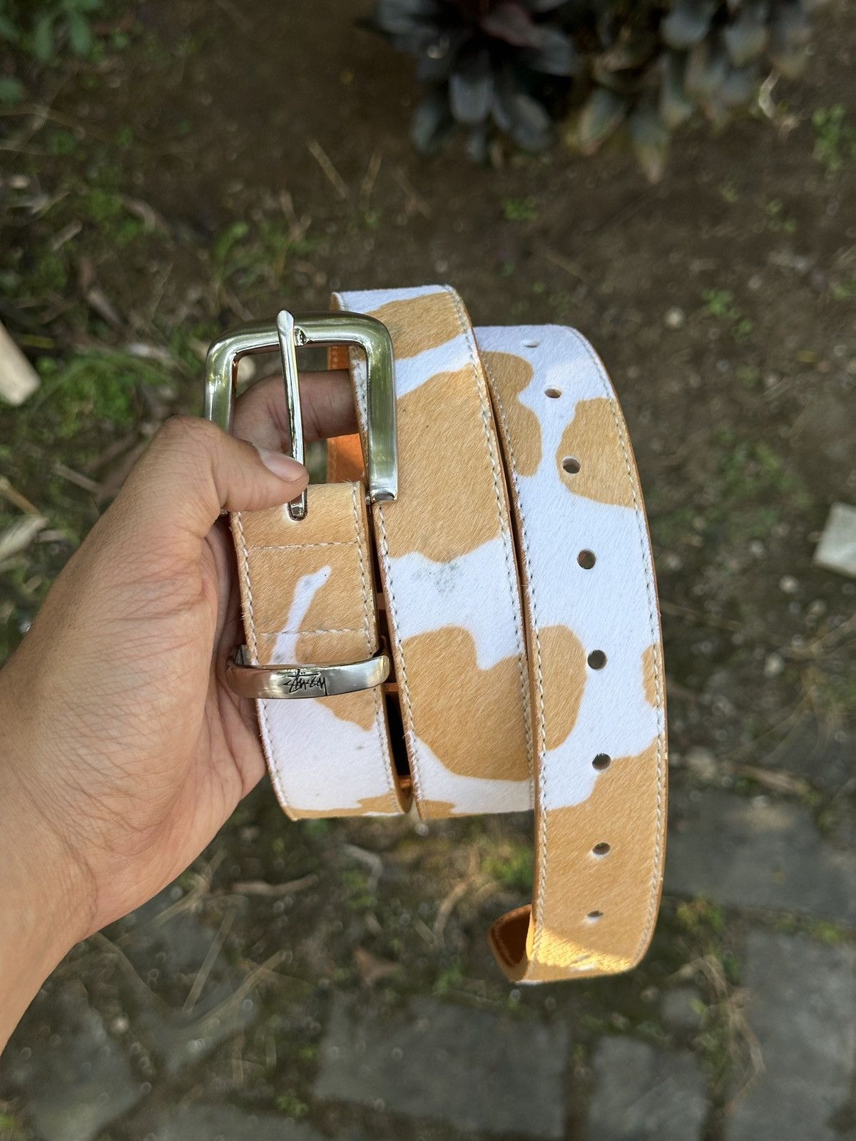 Stussy Stussy faux cow fur belt | Grailed