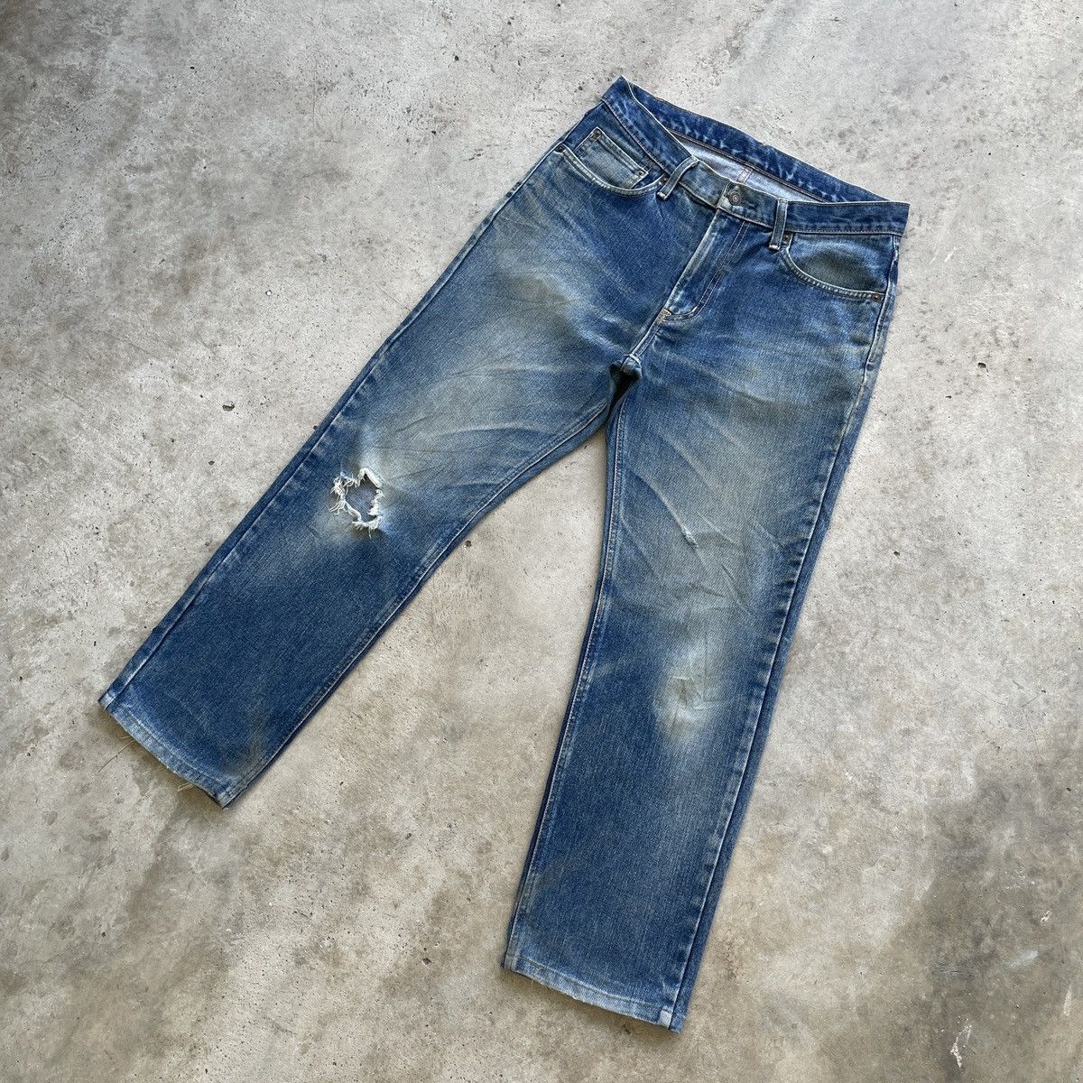 Edwin Vintage Edwin Jeans MudWash Ripped Faded Denim Pants W32 Size US 32 / EU 48 - 2 Thumbnail