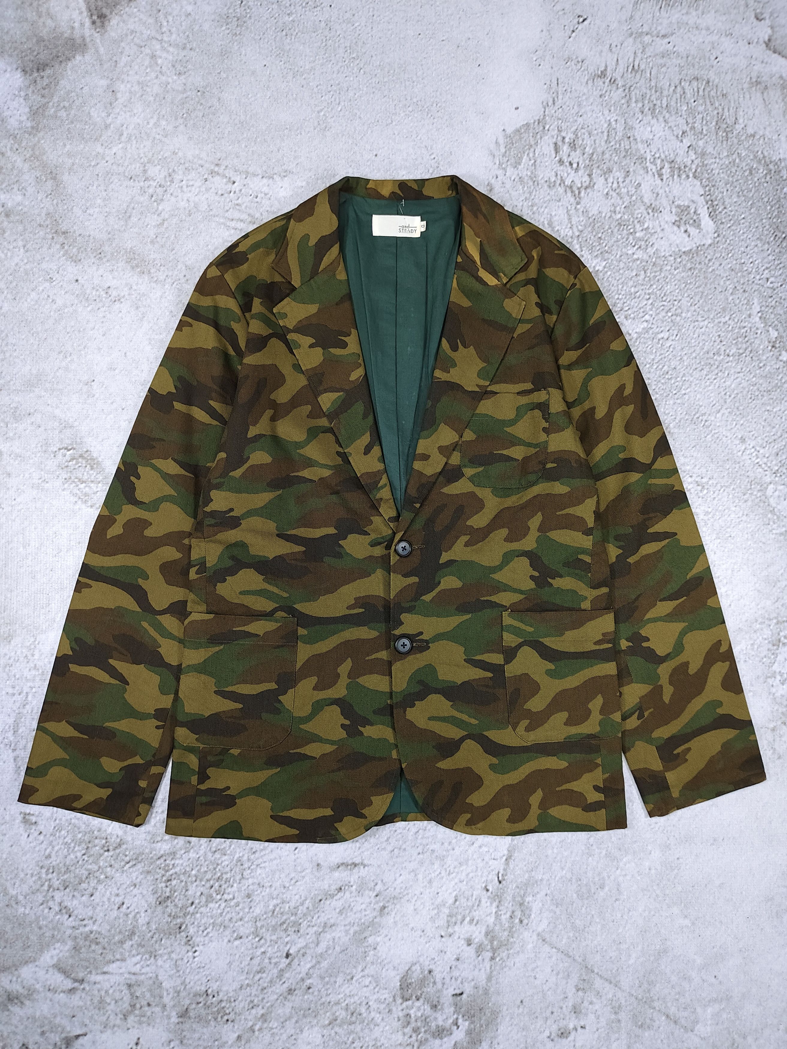 Japanese Brand and STADY- Streetwear Woodland Camouflage Blazer Jacket Size US M / EU 48-50 / 2 - 1 Thumbnail