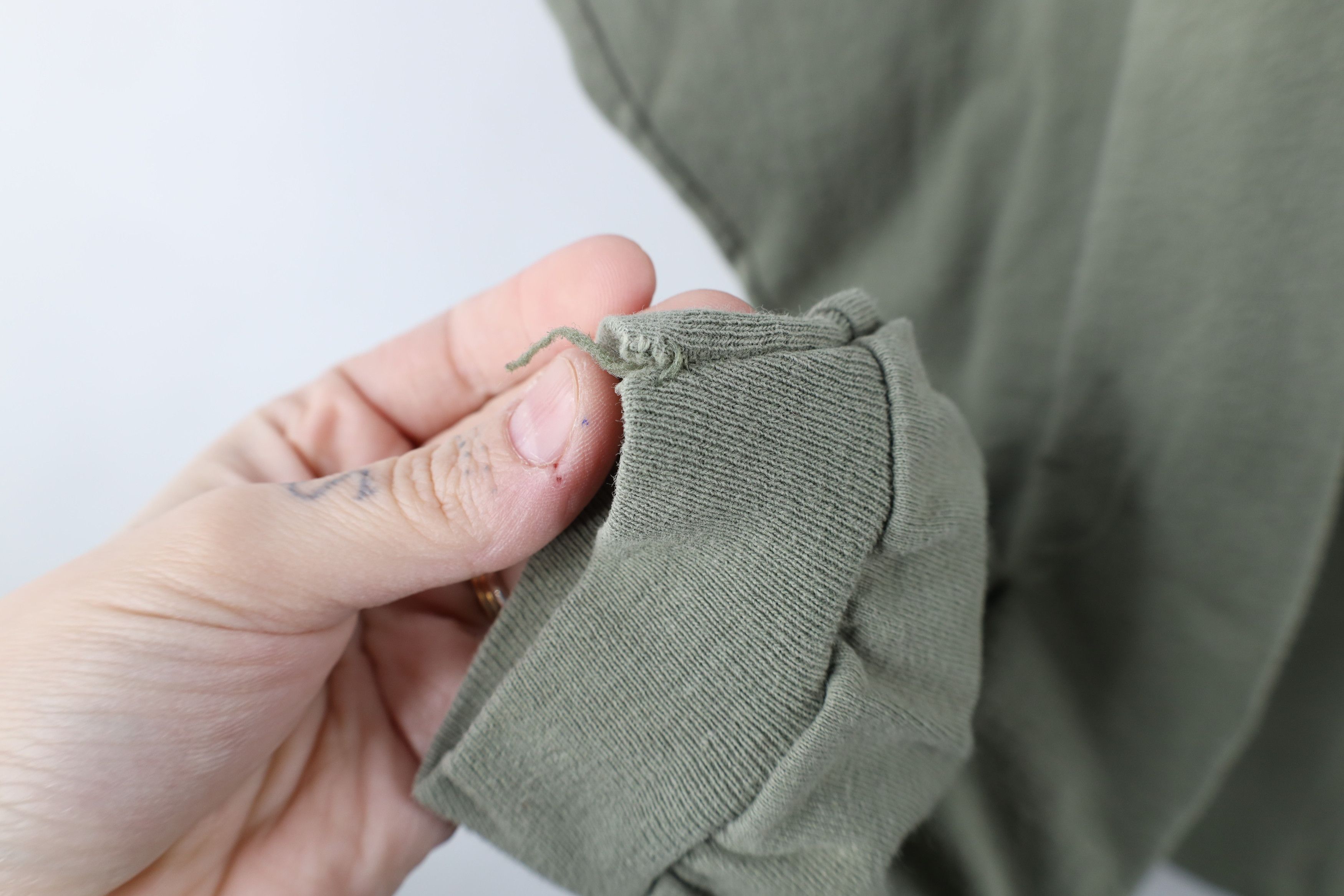 Vintage Vintage 90s Streetwear Long Sleeve T-Shirt Army Green Cotton Size US XL / EU 56 / 4 - 4 Thumbnail