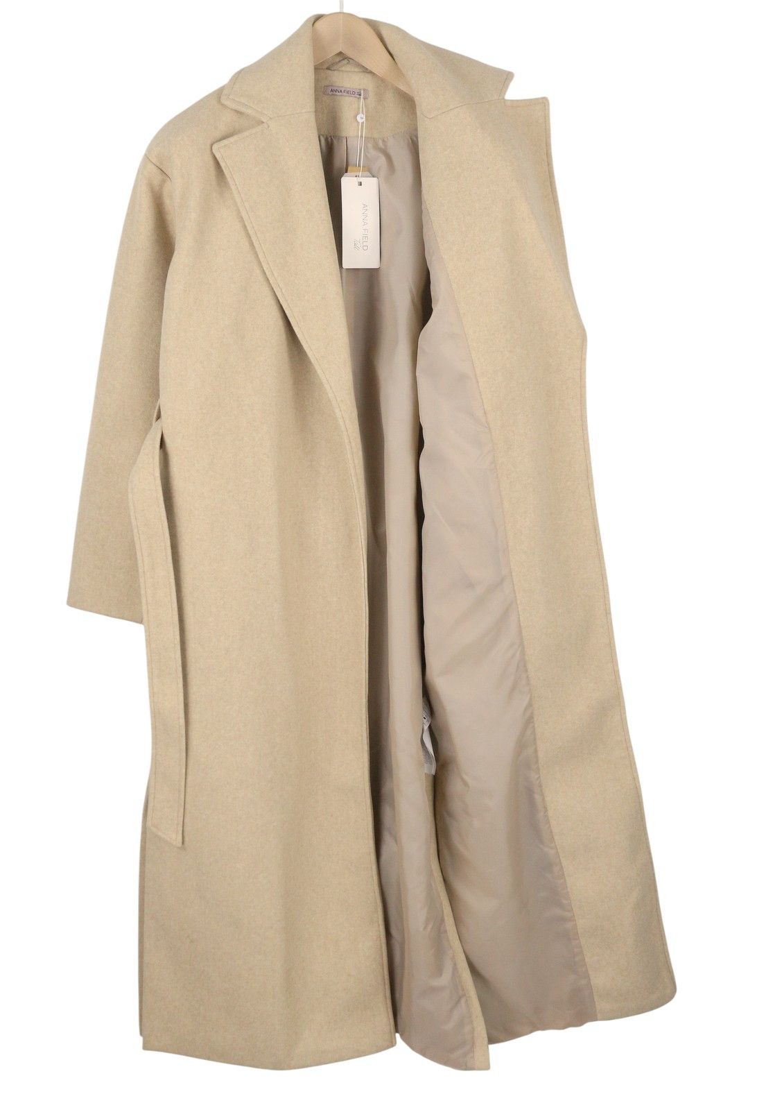 Other L TALL Beige Melange Notch Lapel Belted Mid 88055 Size L / US 10 / IT 46 - 4 Thumbnail
