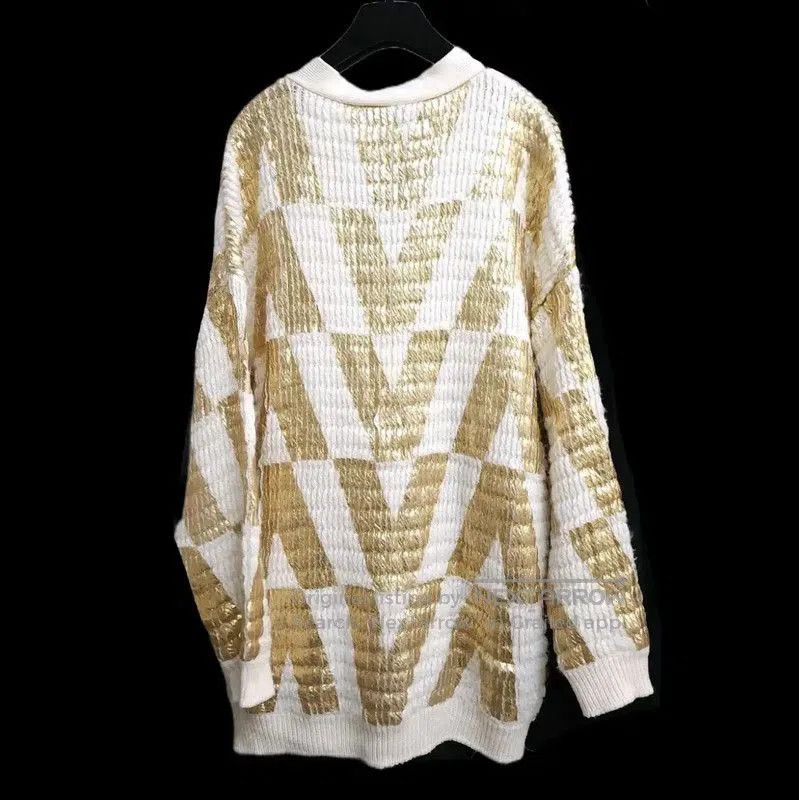 Valentino Valentino White Wool Letter Pattern Long Cardigan . Size XXS / US 00 / IT 34 - 9 Thumbnail